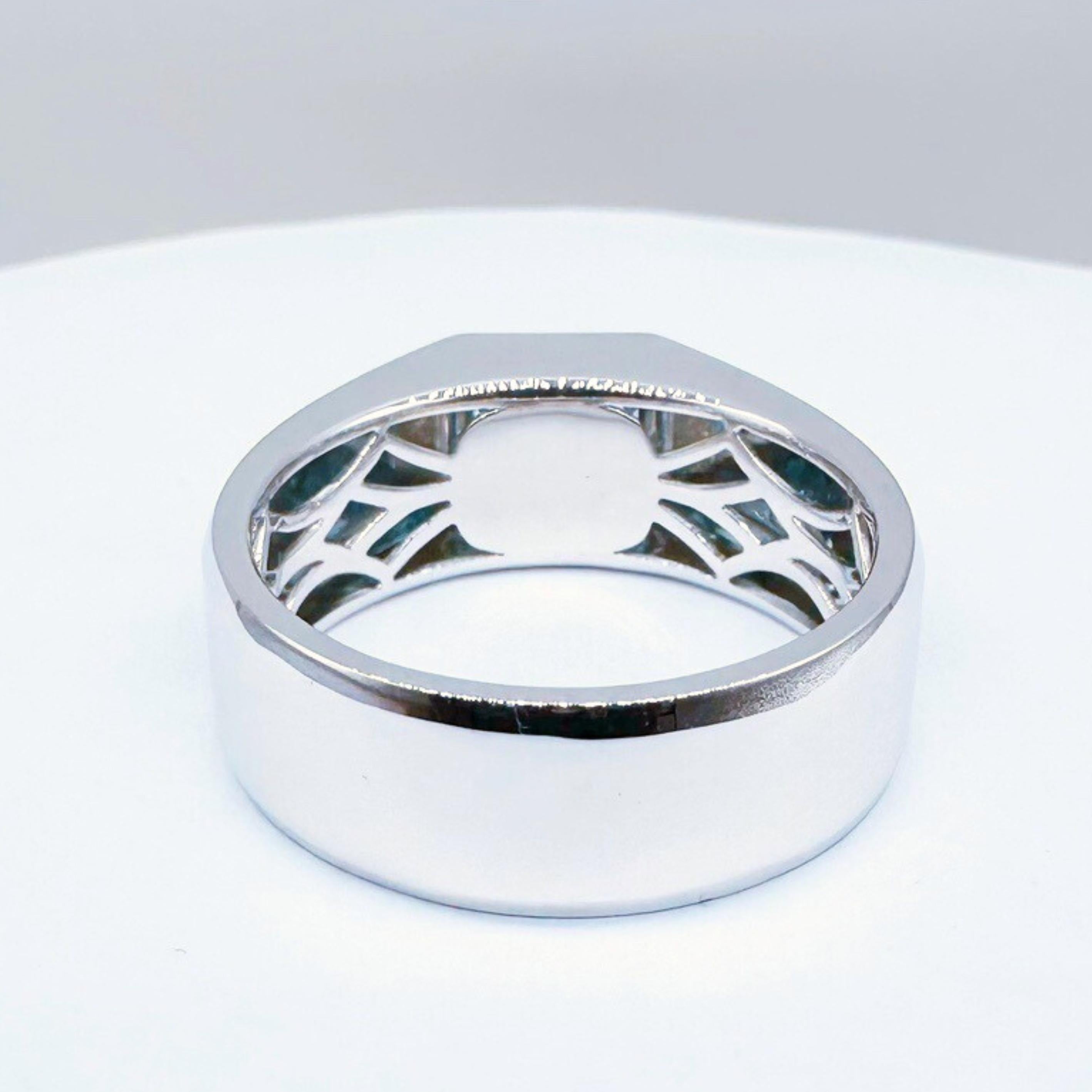 Taglio smeraldo Anello certificato Guild con acquamarina blu Santa Maria da 1,65 CT e diamanti in vendita