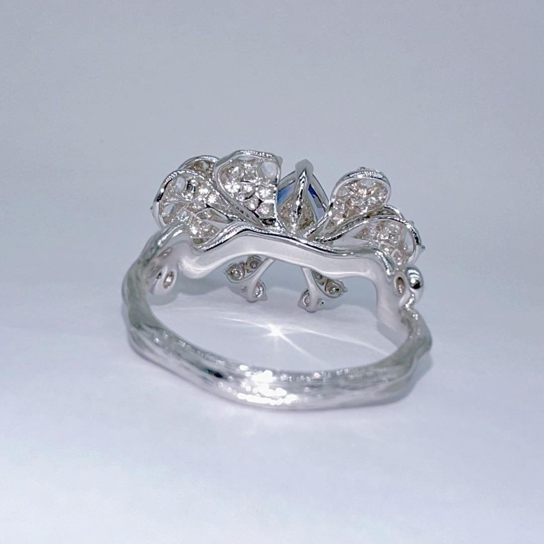Guild Certified 2.02CT Cornflower Blue Sapphire Cocktail Ring mit Diamanten für Damen oder Herren im Angebot