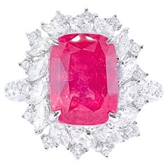 Anello in oro 18 carati certificato Guild 3.11 CT Mahenge Spinel Diamond