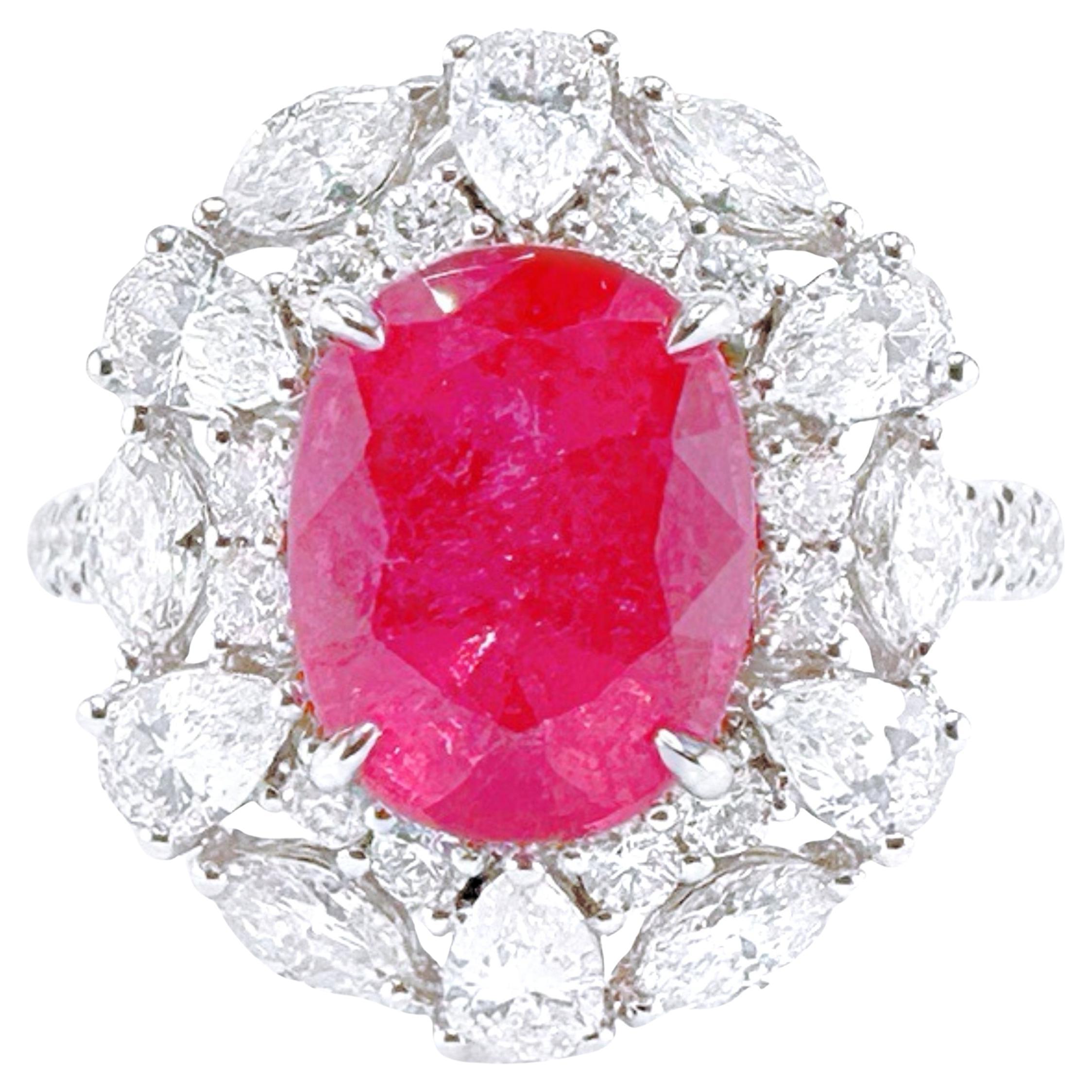 Guild Certified 3.20 CT Mahenge Spinel Diamond 18K Gold Cocktail Ring en vente