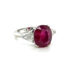 Guild Certified 7,02 Karat Mosambik Rubin und Diamant Ring
