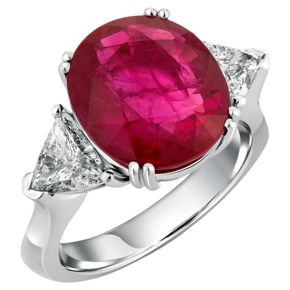 Guild Certified 7.02 carats Mozambique Ruby and Diamond Ring