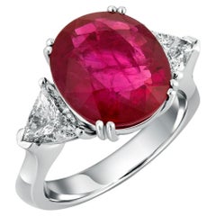 Guild Certified 7.02 carats Mozambique Ruby and Diamond Ring
