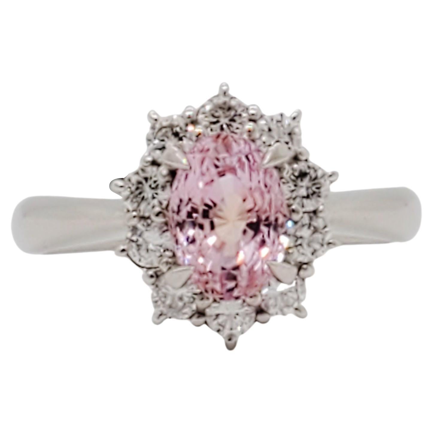 Guild Certified Sri Lanka Padparadscha Sapphire and Diamond Cocktail Ring