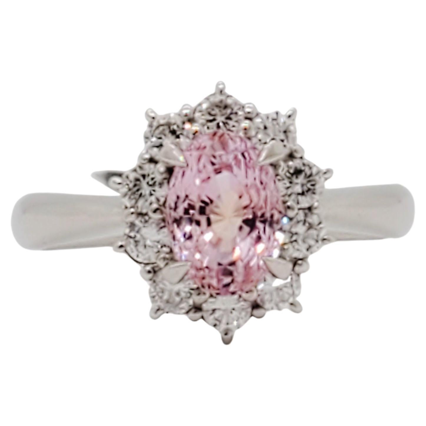 GIA 1.99ct Oval No Heat Sri Lanka Padparadscha Sapphire and Diamond