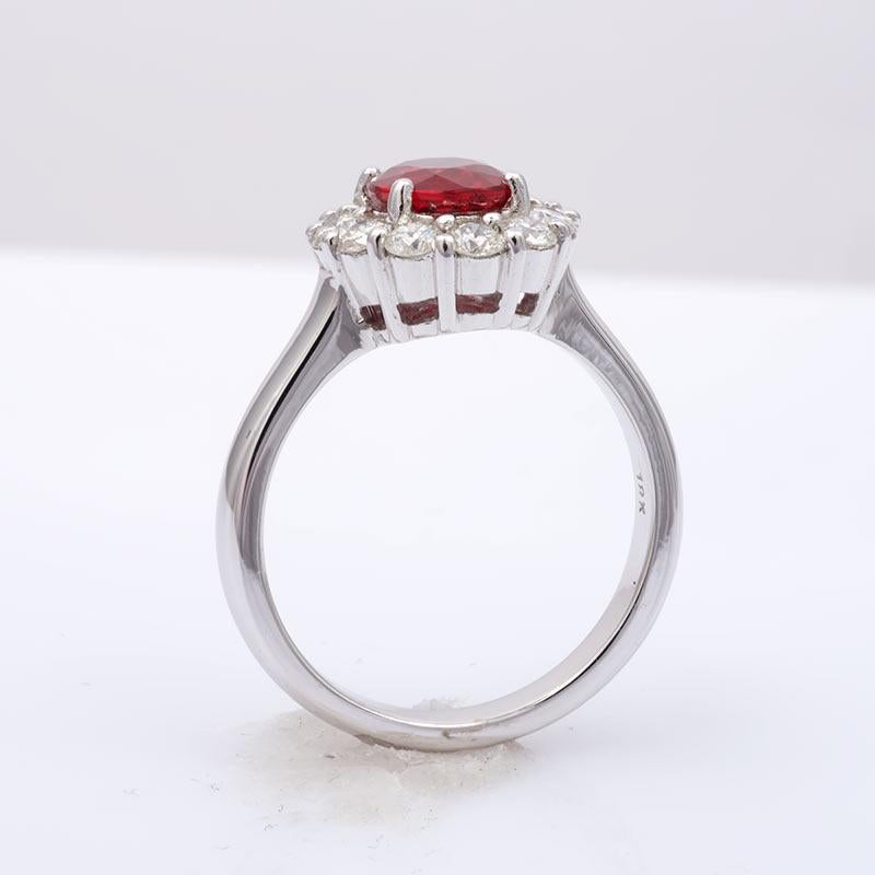Mixed Cut Guild Lab. Certified 1.53 Carats Ruby Diamonds set in 18K White Gold Ring