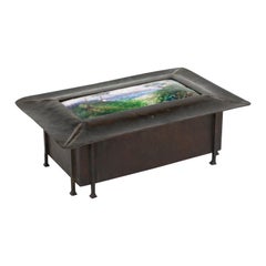 Guild of Handicraft. An Arts and Crafts enamel and patinated copper cigar box.