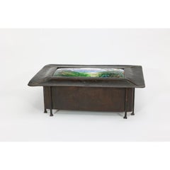 Guild of Handicraft. An Arts and Crafts enamel and patinated copper cigar box.