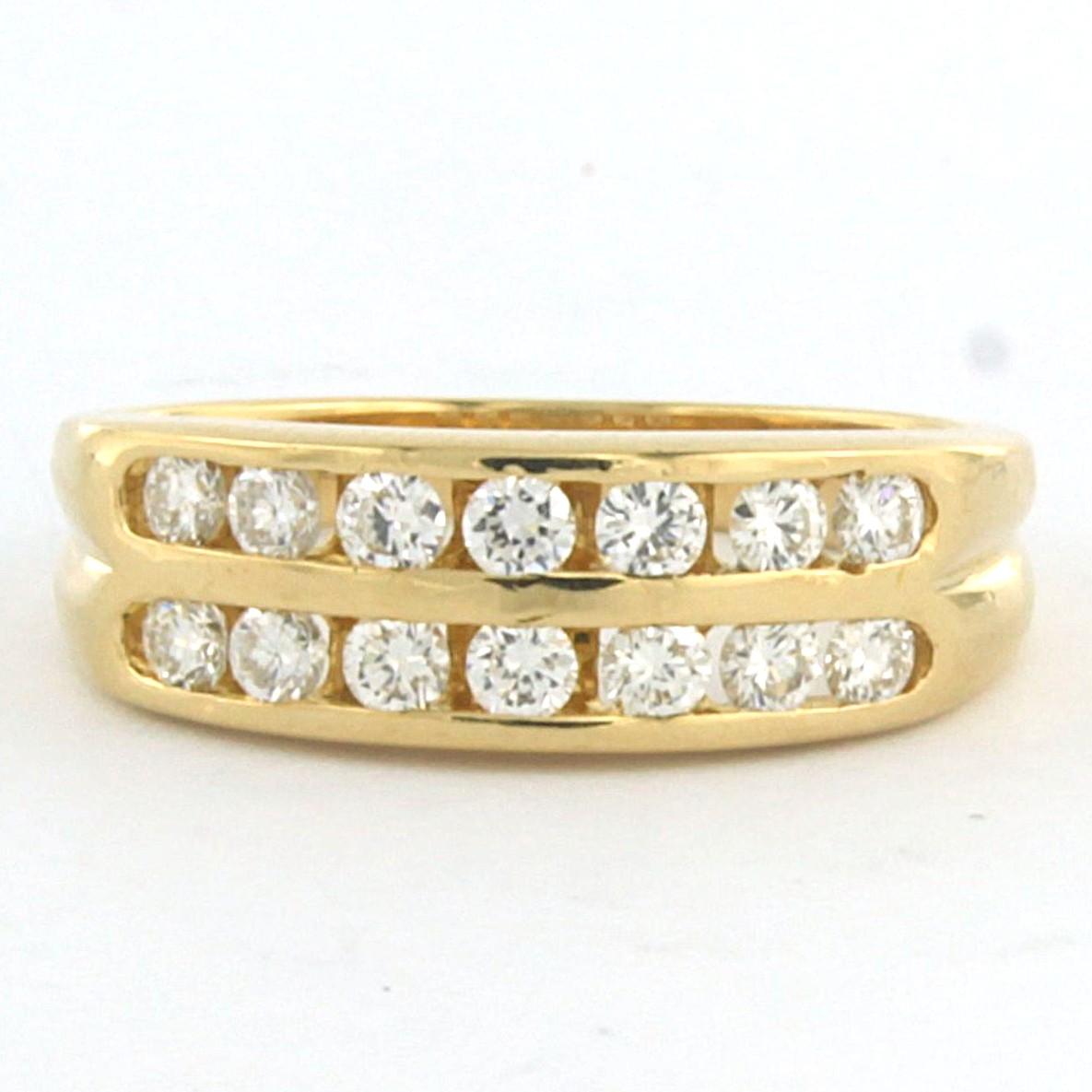 GUILD Ring with brilliant cut diamonds up to 0.50ct 14k gold 3.9 grams For Sale