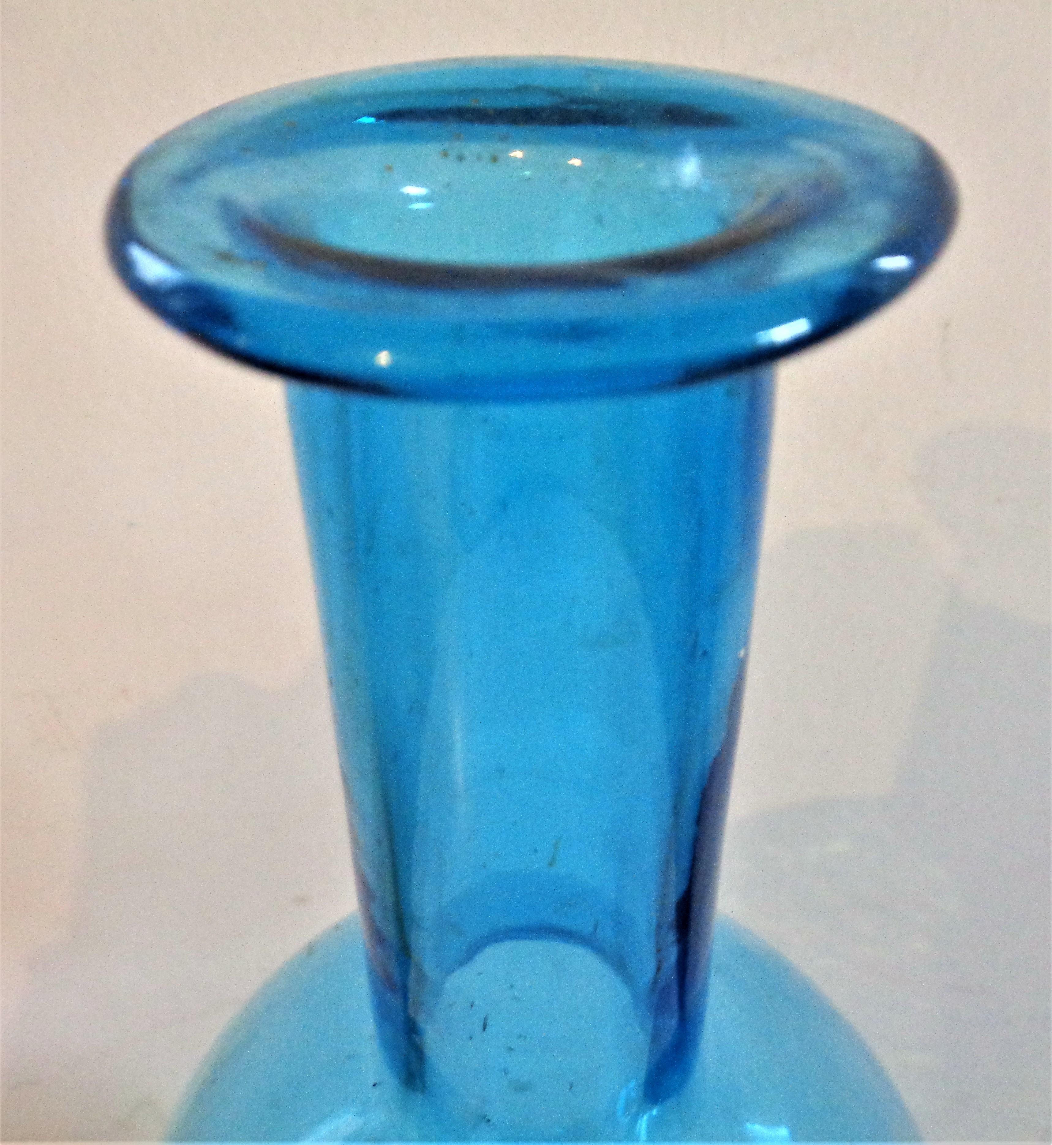 Mid-Century Modern  Italian Blue Glass Bottle, 1960's