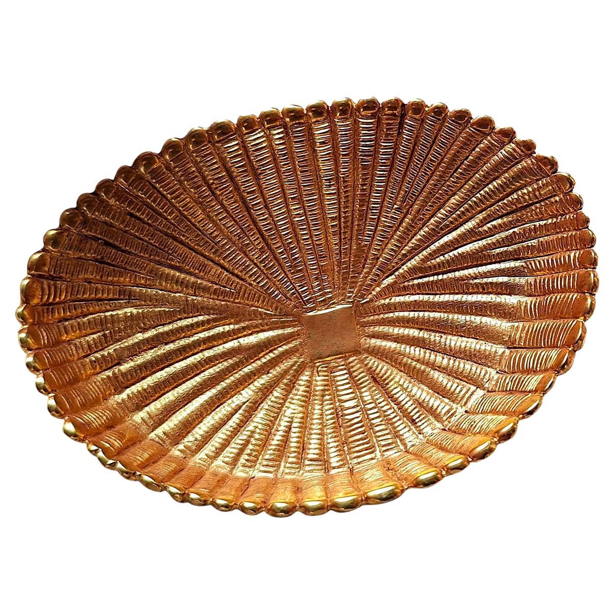Guilded  bronze soap dish by Line Vautrin - France 1940 For Sale