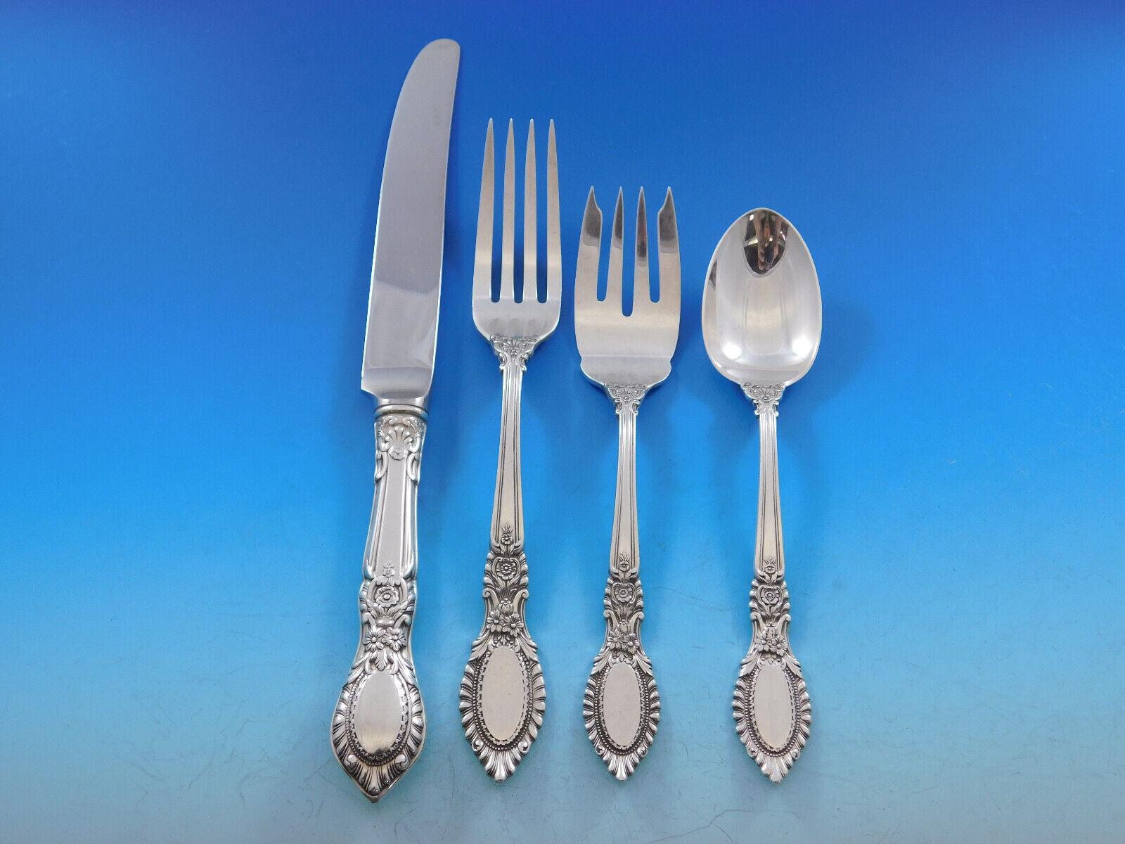 Guildhall by Reed and Barton Sterling Silver Flatware Set 12 Service 76 Pieces In Excellent Condition For Sale In Big Bend, WI
