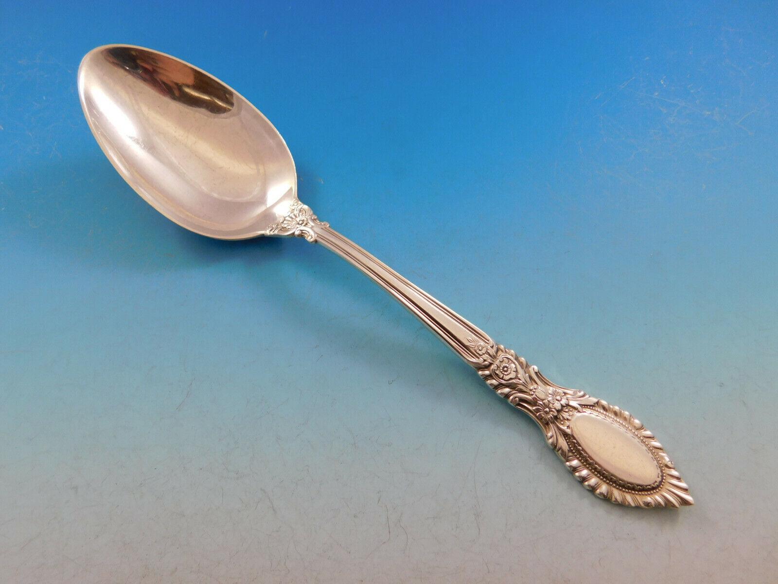 Guildhall by Reed & Barton Sterling Silver Flatware Set Service 74 pc Floral For Sale 3