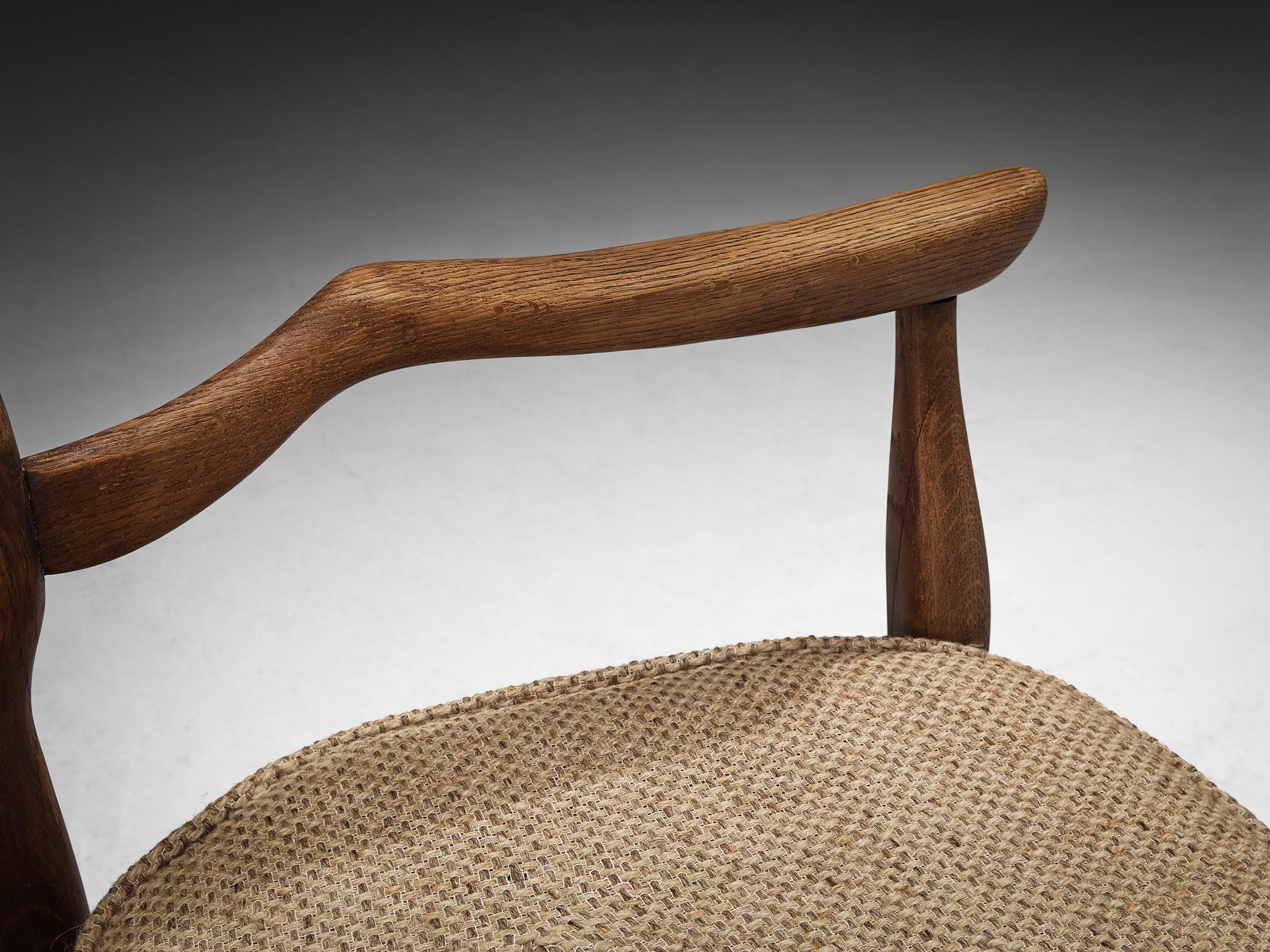 Sillones Guilerme et Chambron de roble y lana beige en venta 3