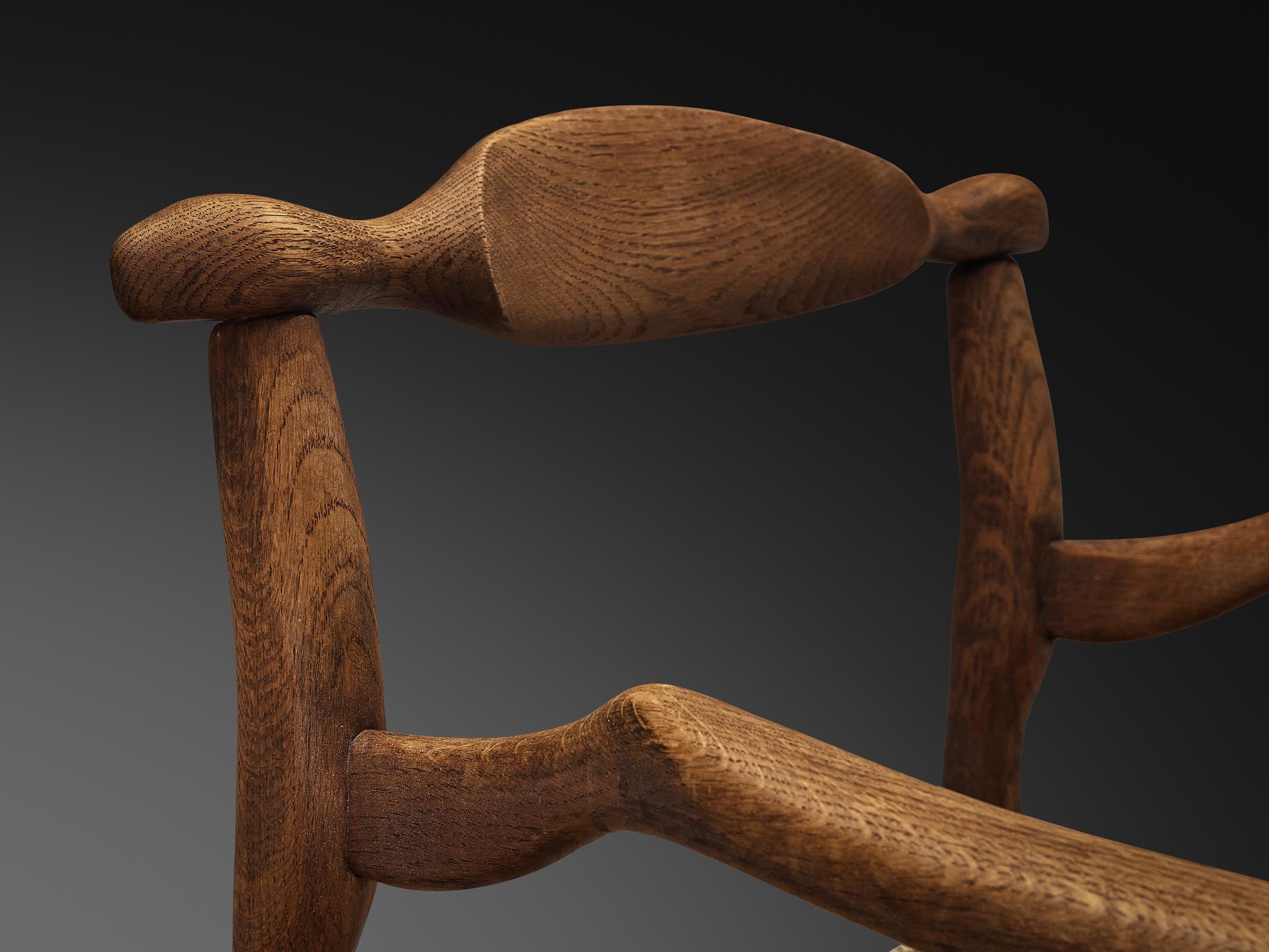 Sillones Guilerme et Chambron de roble y lana beige Lana en venta