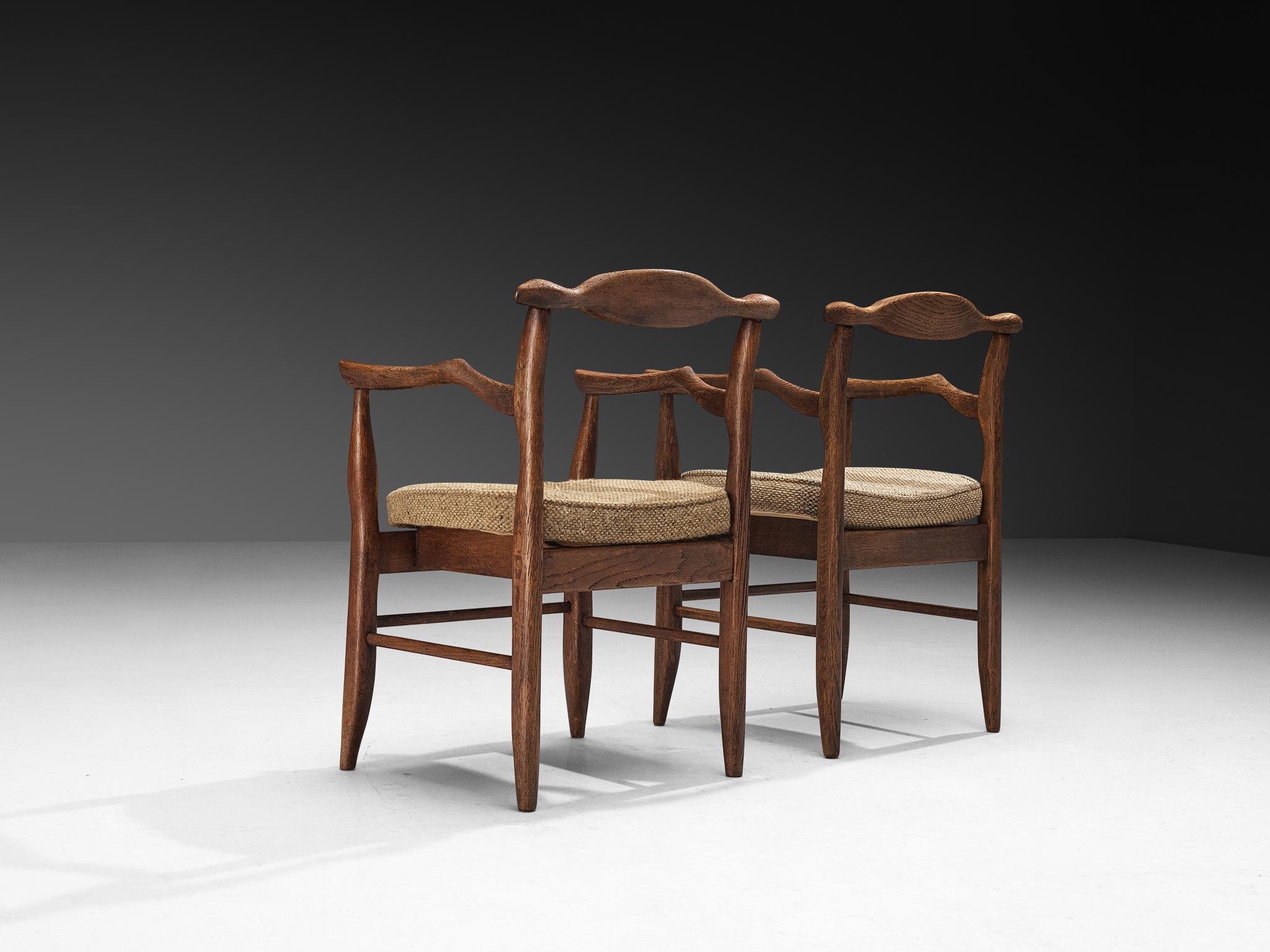 Sillones Guilerme et Chambron de roble y lana beige en venta 2