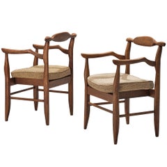 Sillones Guilerme et Chambron de roble y lana beige