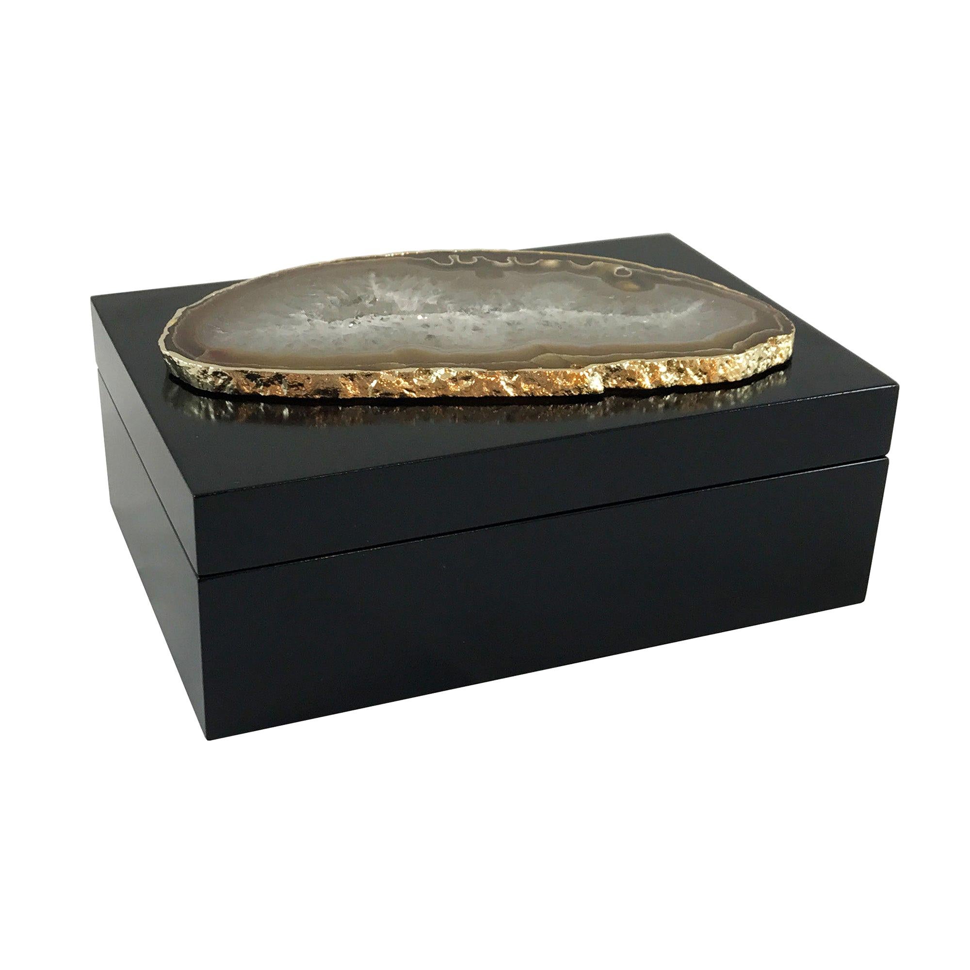 Guilherme Large Agate Box in Black and Natural Stone by CuratedKravet