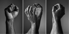 Manifesto II, I, and V.  Black and white Male Arm Fists Photographs