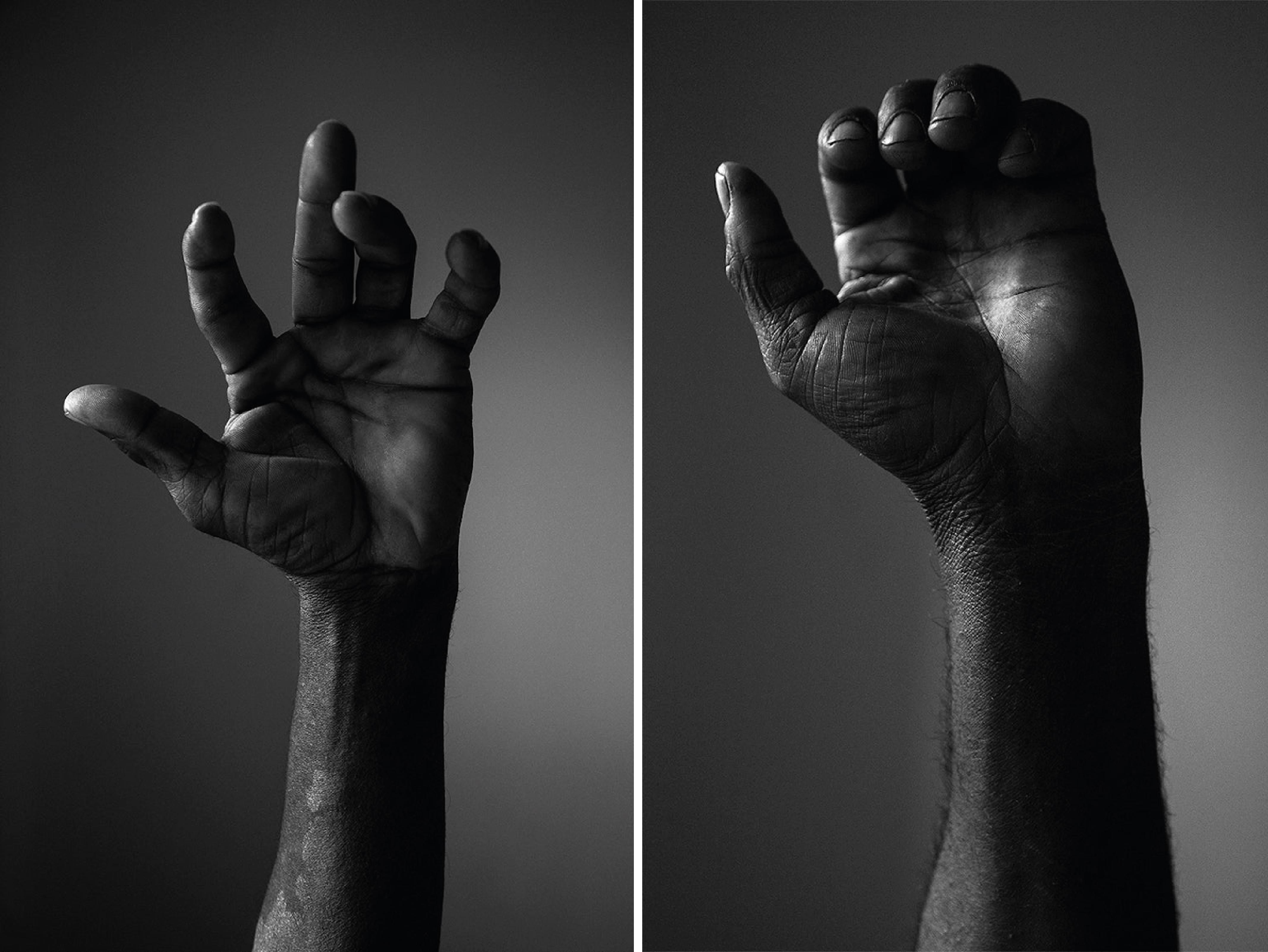 Manifesto VII, and VI. The Manifesto Series. Black and white Male Arm Fists