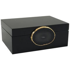 Guilherme Small Agate Box in Black and Gold by CuratedKravet