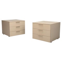 Guilio Cappelini, Cream Matte Lacquer, Nightstands, Italy, 2010s