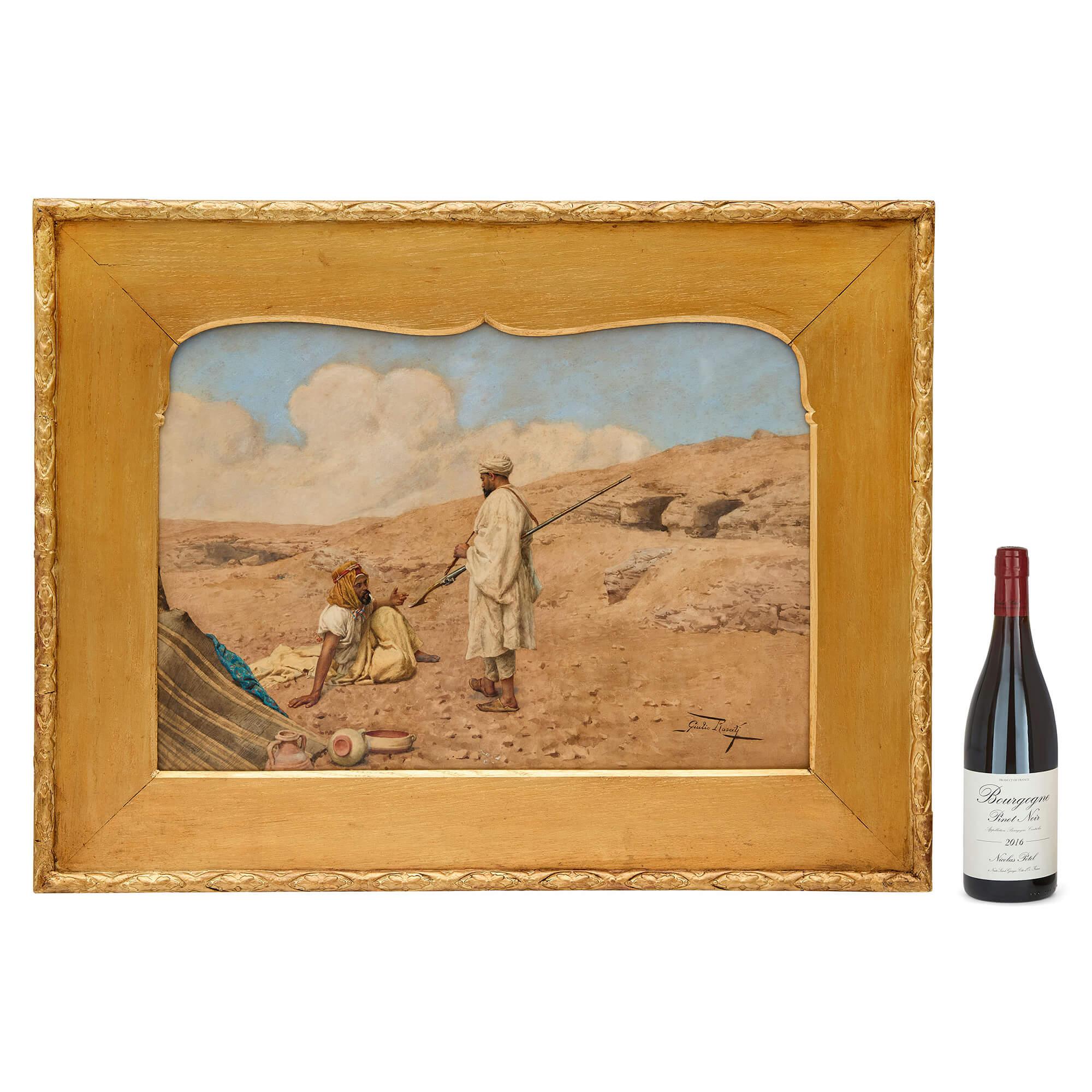 Late 19th Century Italian Orientalist Watercolour Painting by Giulio Rosati For Sale 2
