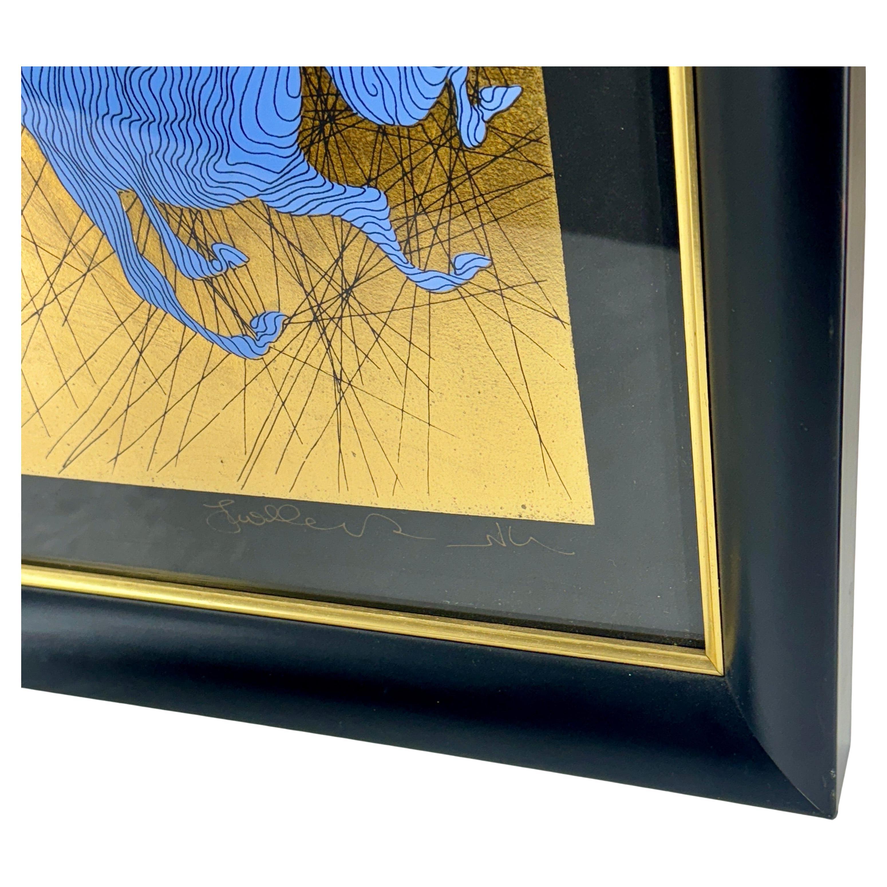 Guillaume Azoulay Equus Gold Leaf Running Horse Serigraph Limited Edition 12/12 For Sale 5