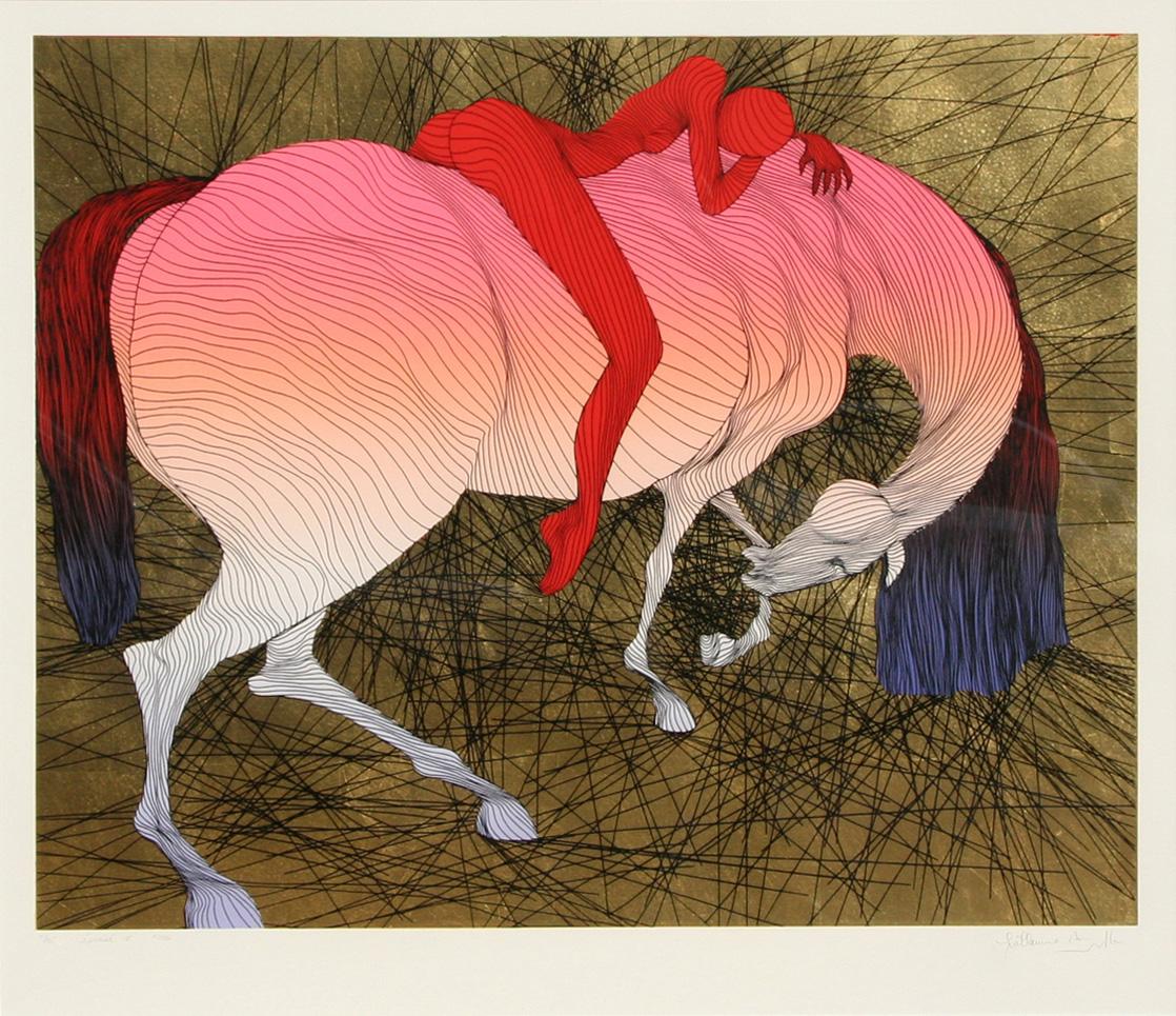 Artista: Guillaume Azoulay, marroquí (1949 - )
Título: Epuise II
Año: 1986
Técnica: Serigrafía con pan de oro, Firmado y numerado a lápiz
Edición: 175 
Tamaño: 72,39 cm x 88,9 cm (28,5 pulg. x 35 pulg.)