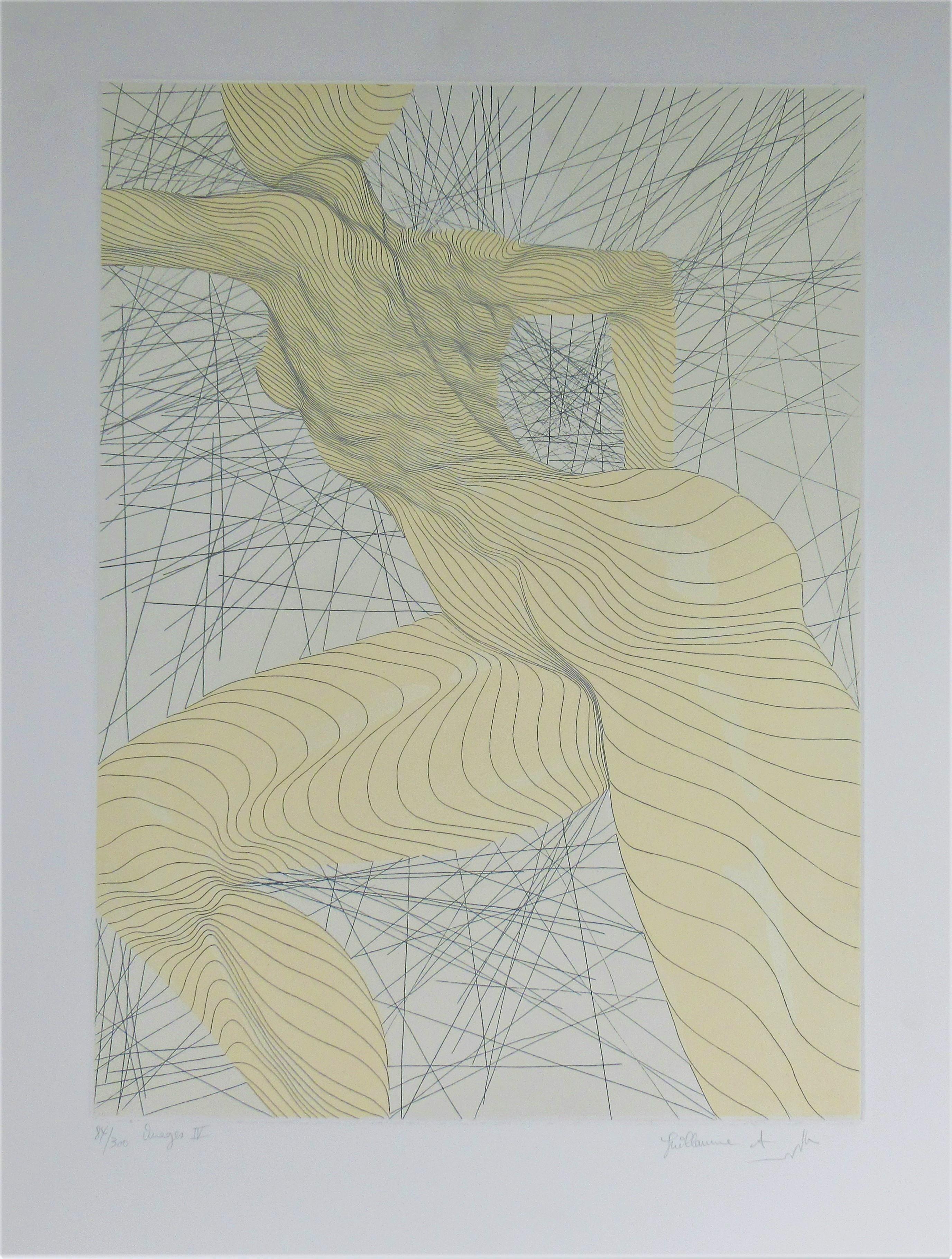 Guillaume Azoulay Nude Print - Images, suite of 4 etchings.