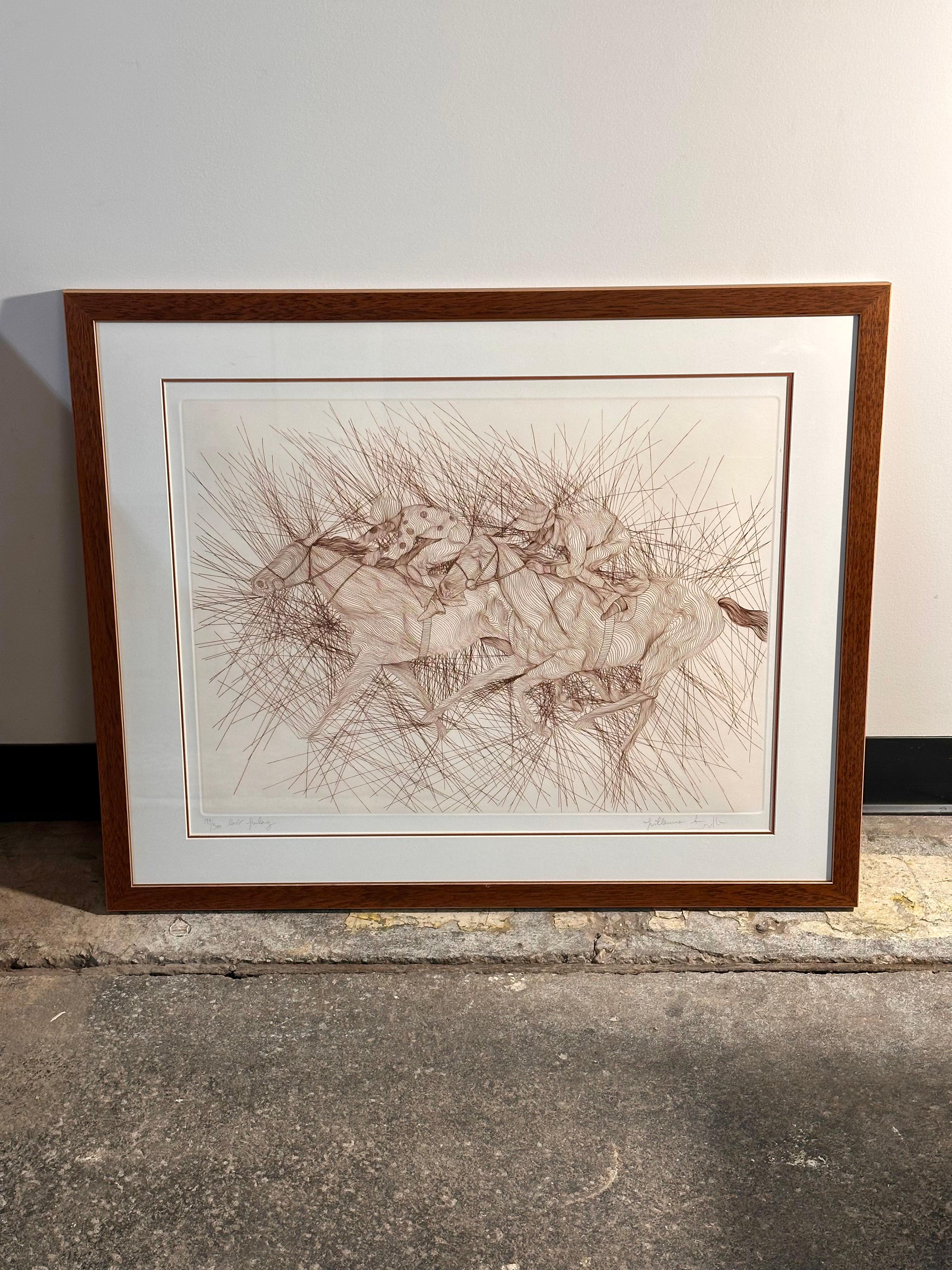 Guillaume Azoulay „The Last Furlong“ Handsignierte Radierung (Postmoderne) im Angebot