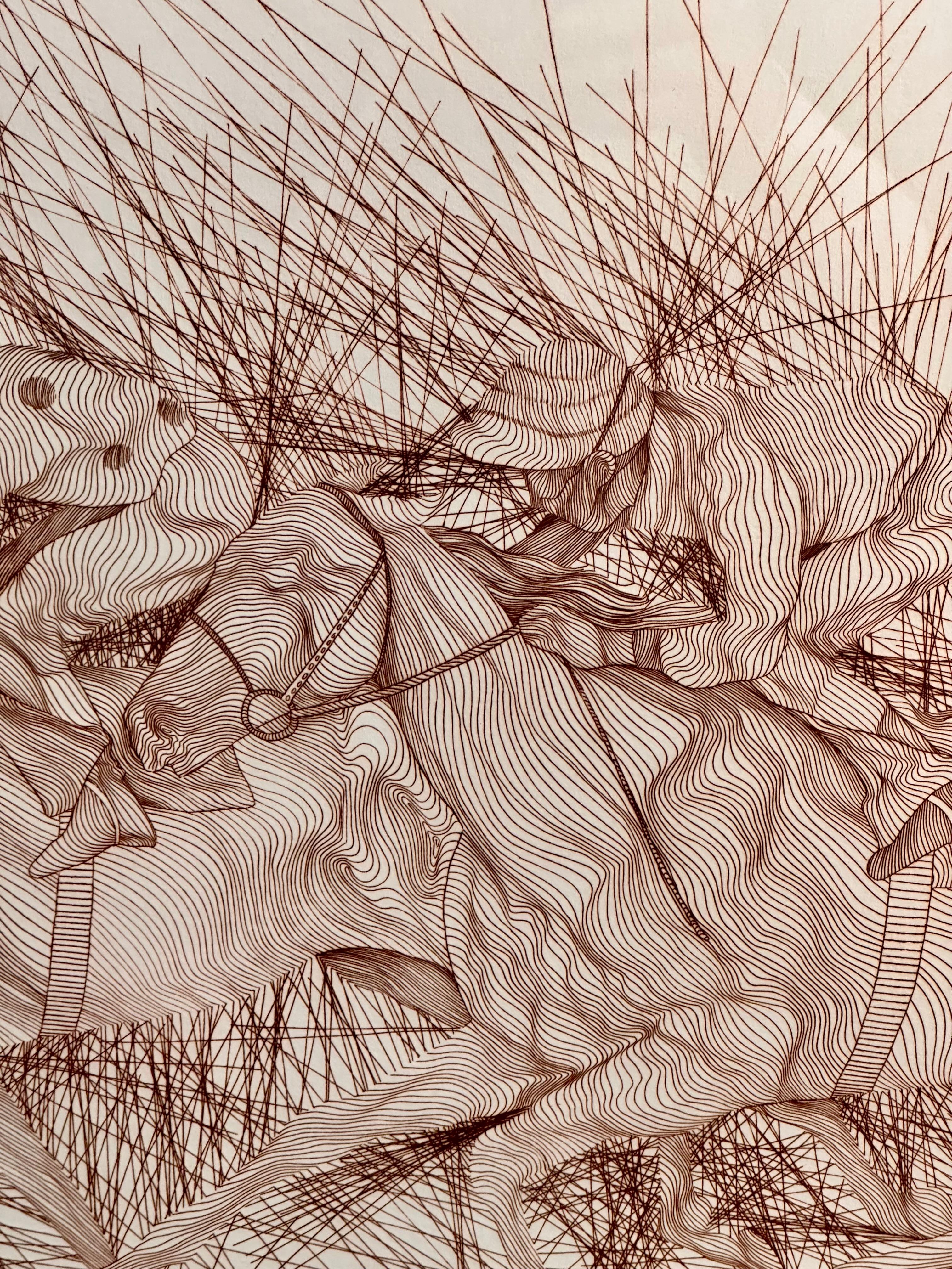 Guillaume Azoulay „The Last Furlong“ Handsignierte Radierung im Zustand „Gut“ im Angebot in Skokie, IL