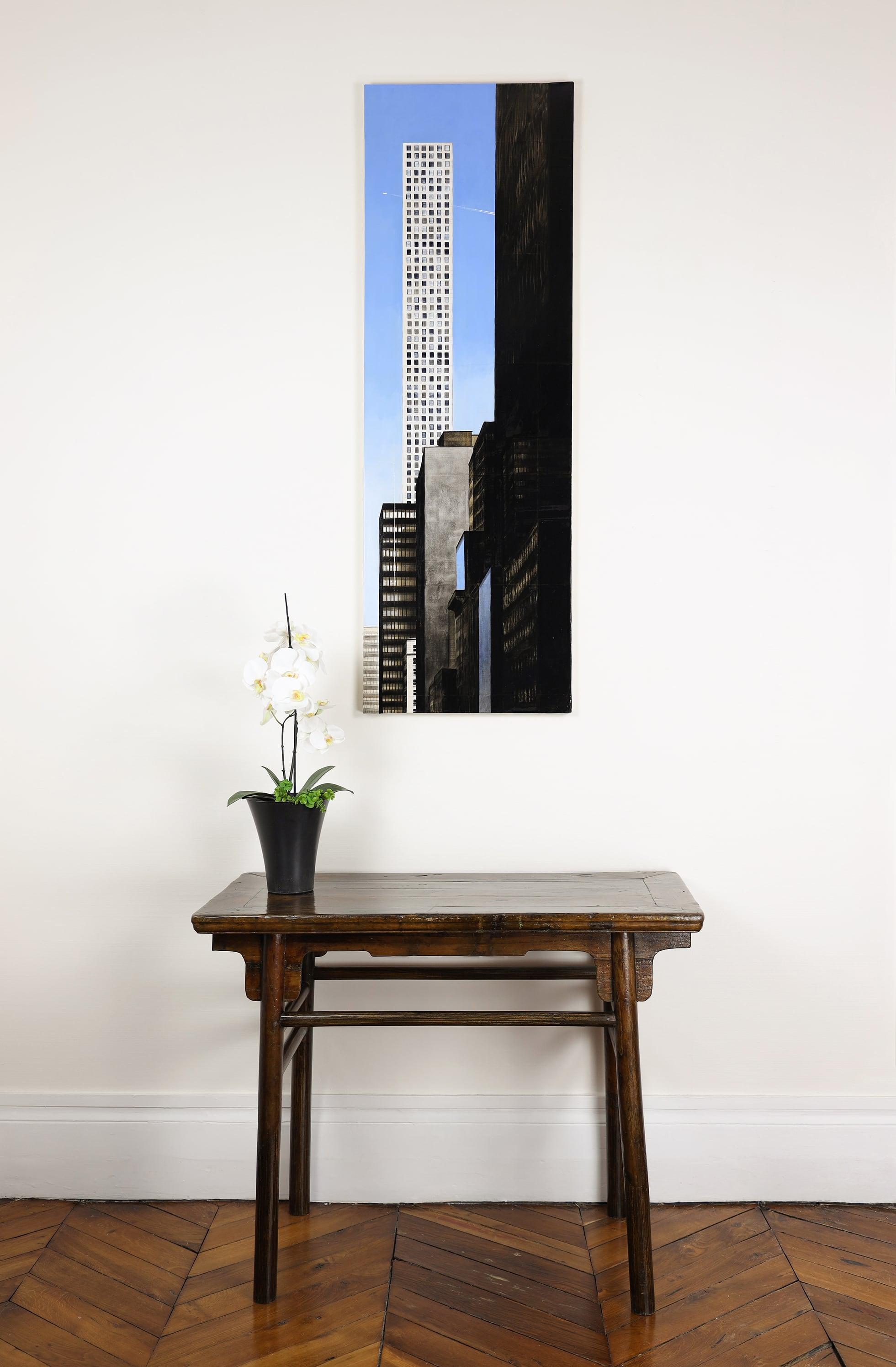 57th and Broadway par Guillaume Chansarel - Paysage urbain, New York City - Painting de Guillaume Chansarel (Guiyome)