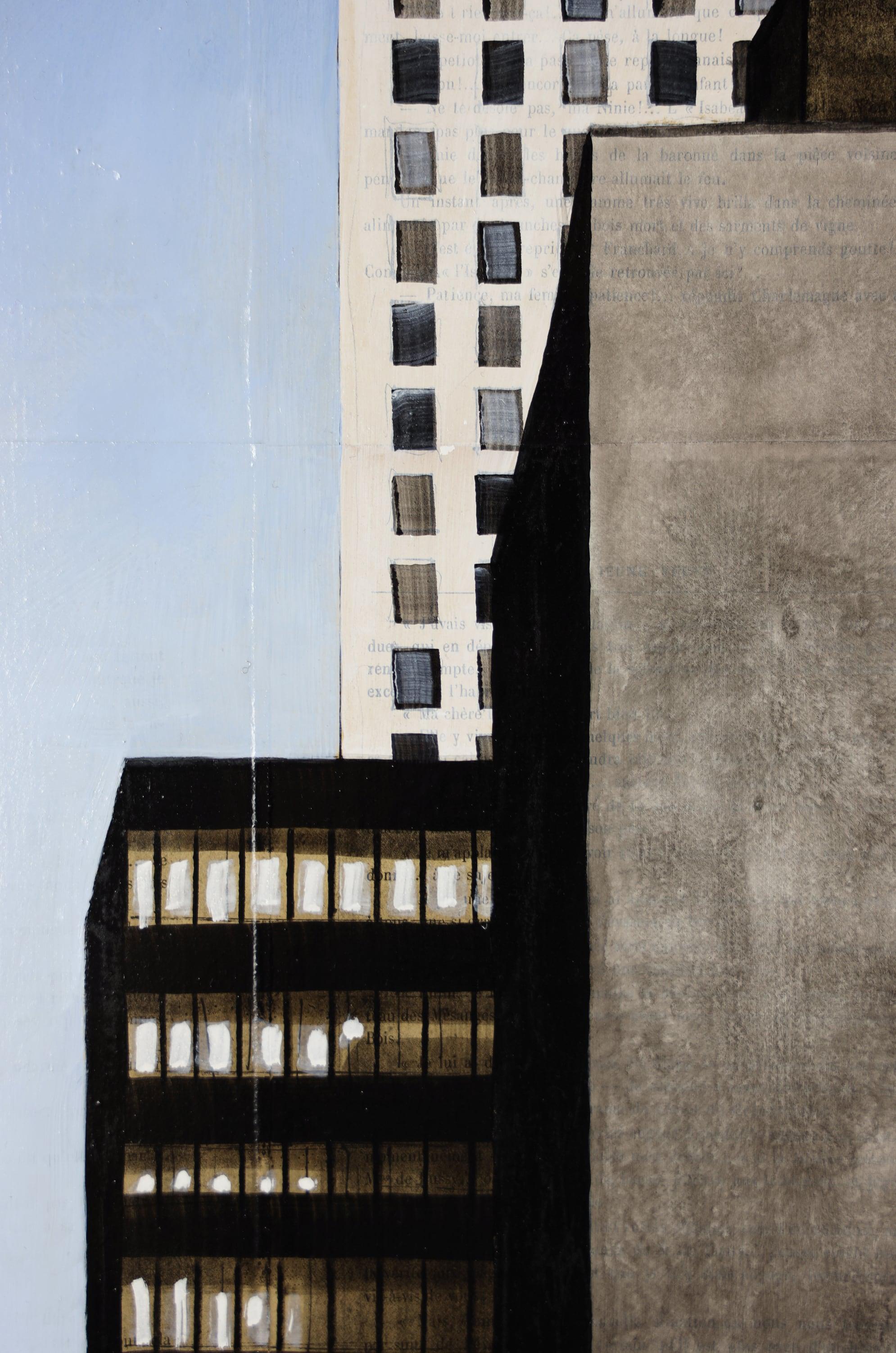 57th and Broadway par Guillaume Chansarel - Paysage urbain, New York City - Gris Landscape Painting par Guillaume Chansarel (Guiyome)