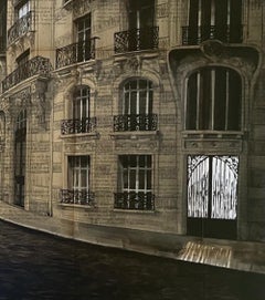 Au pied de Montmartre, par G. Chansarel, Peinture de paysage urbain, Paris la nuit