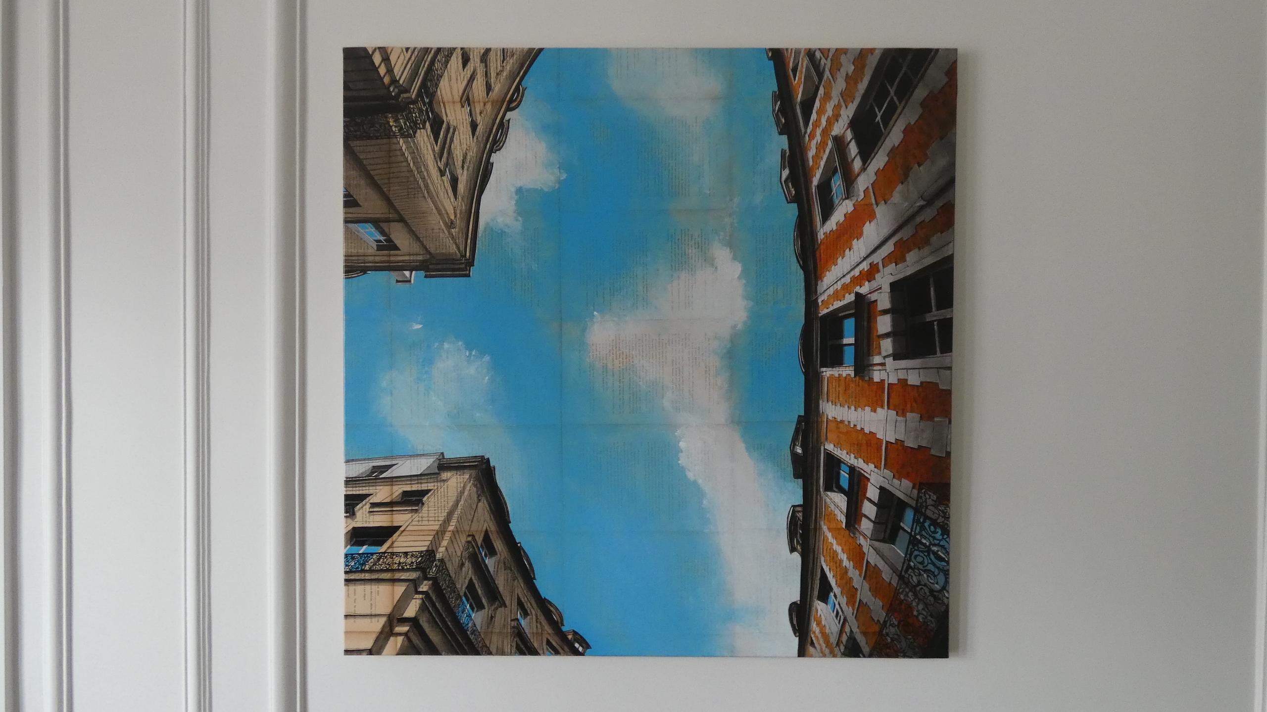 Bourse du Commerce Vosges von Guillaume Chansarel - Städtische Landschaftsmalerei – Painting von Guillaume Chansarel (Guiyome)