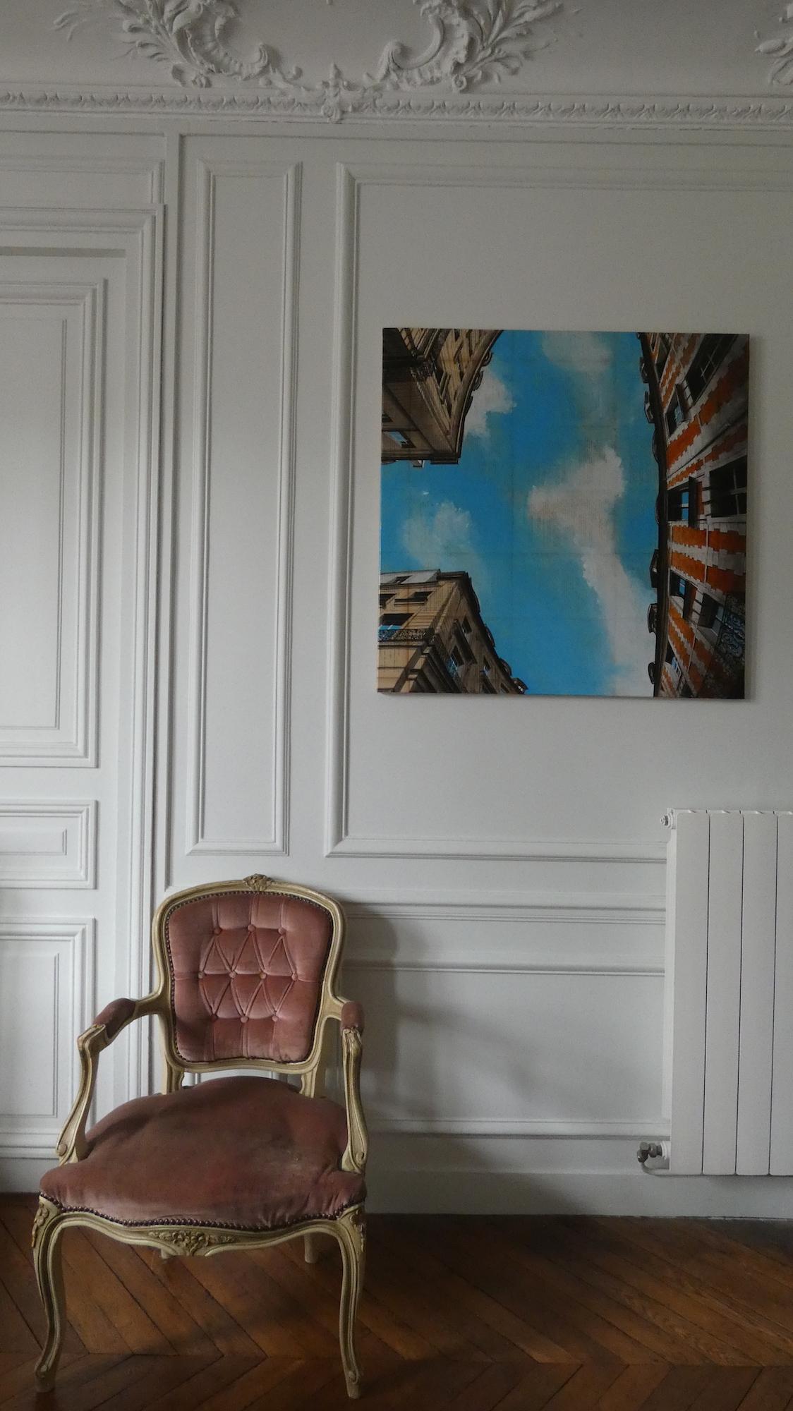 Bourse du Commerce Vosges von Guillaume Chansarel - Städtische Landschaftsmalerei (Zeitgenössisch), Painting, von Guillaume Chansarel (Guiyome)