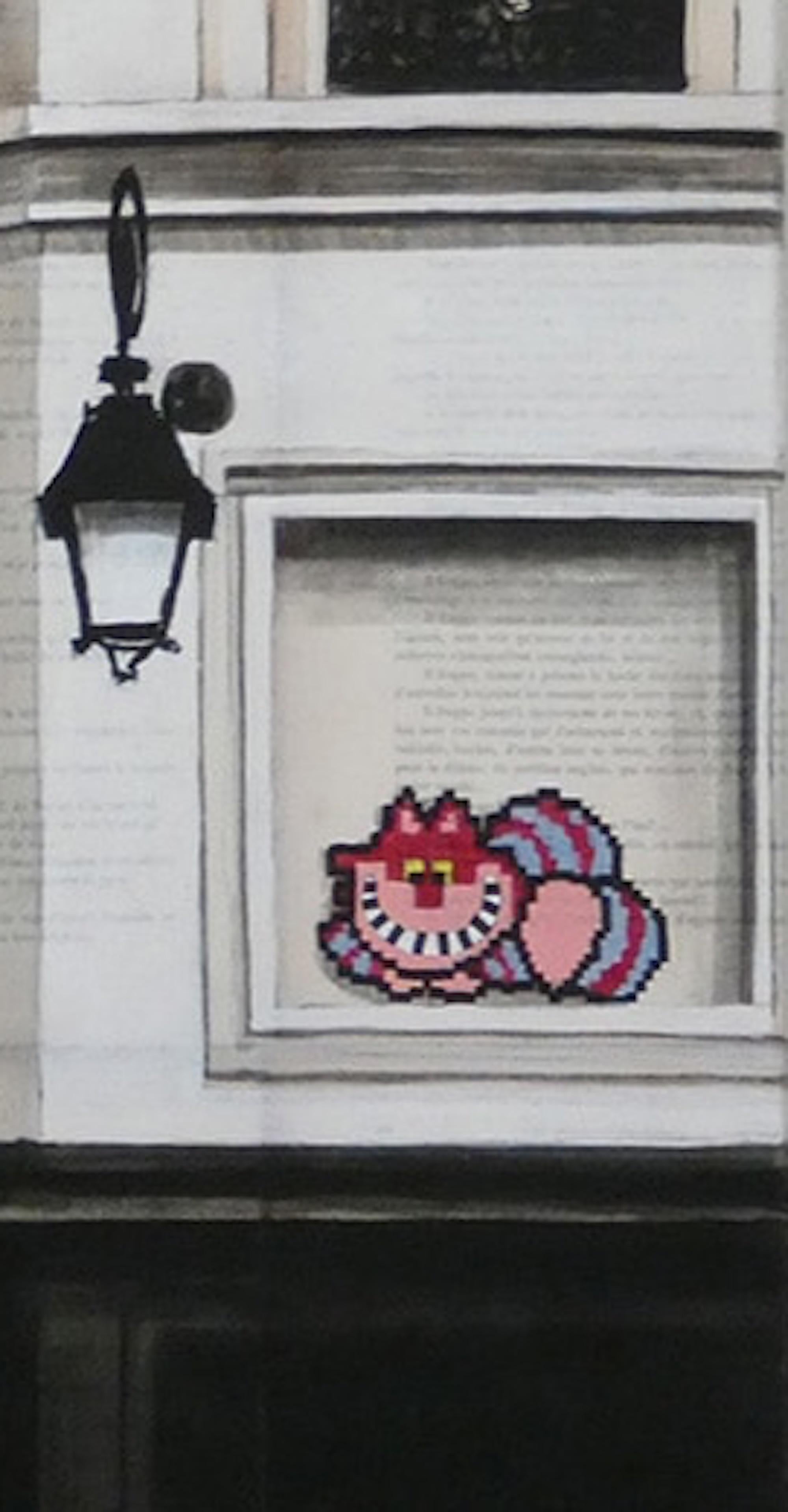 Cat by Guillaume Chansarel – Stadtlandschaftsmalerei, Paris, Gebäude, Tier im Angebot 1