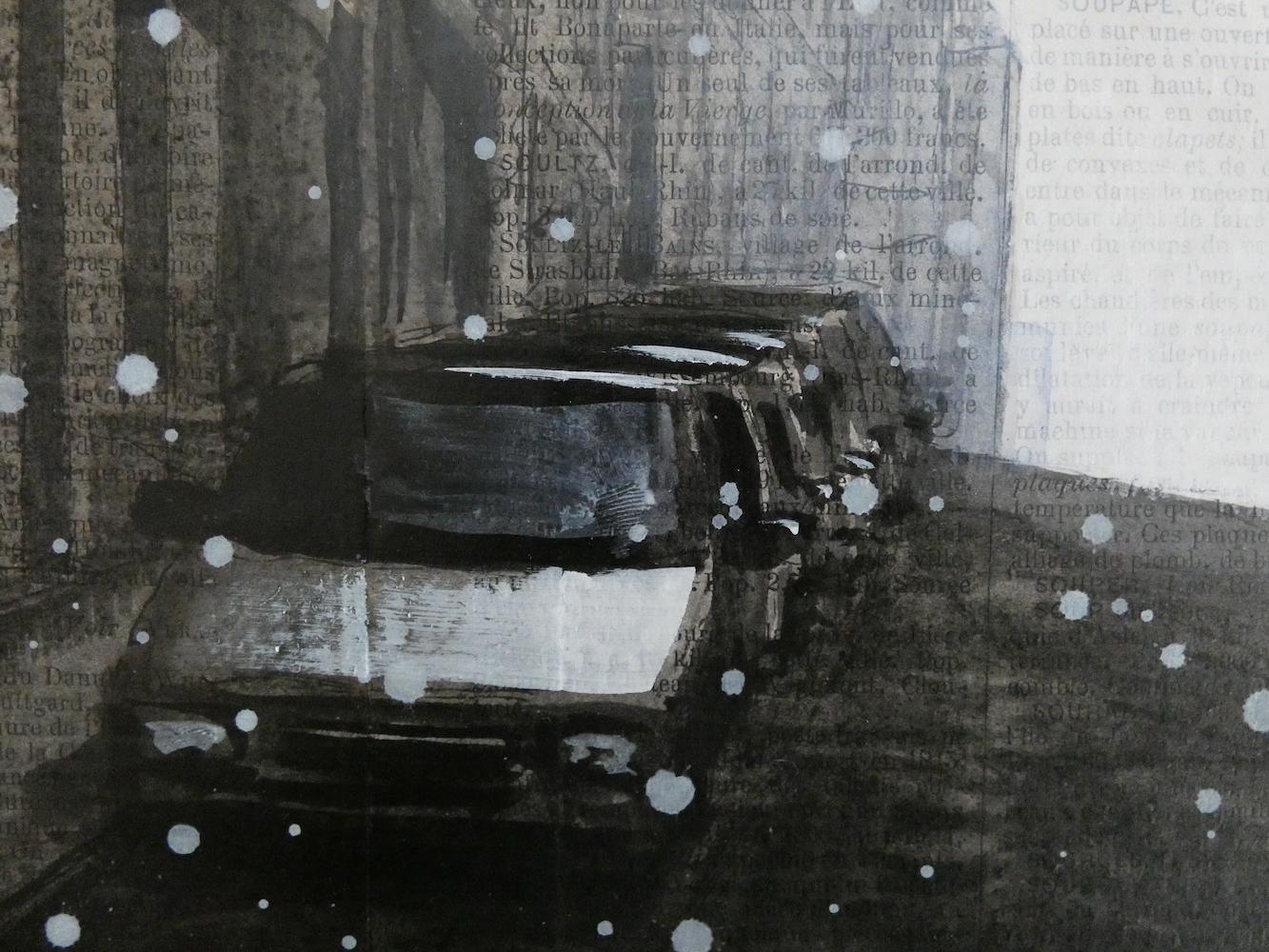 Epreuve de l'Irréel n°5/19 von Guillaume Chansarel - Städtische Landschaftsmalerei (Schwarz), Landscape Painting, von Guillaume Chansarel (Guiyome)