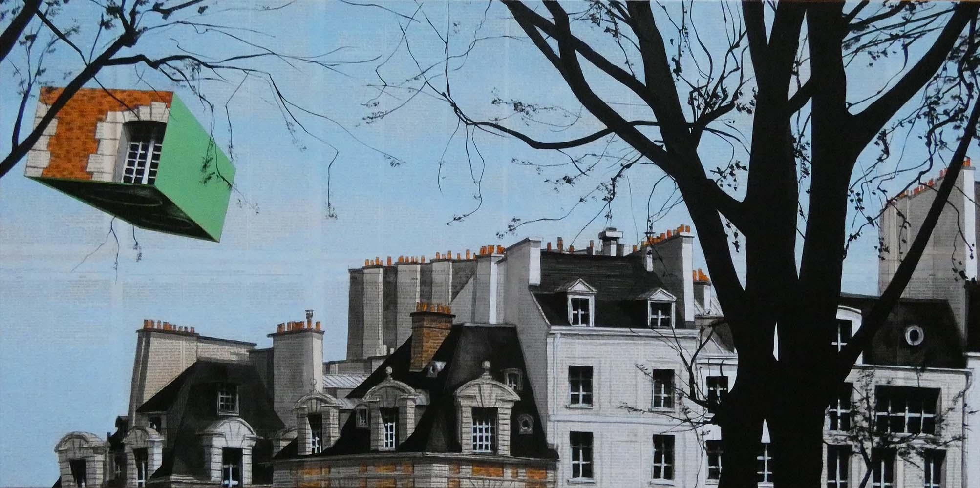 Epreuve de l'Irréel n°8/19 par Guillaume Chansarel- Peinture de paysage urbain