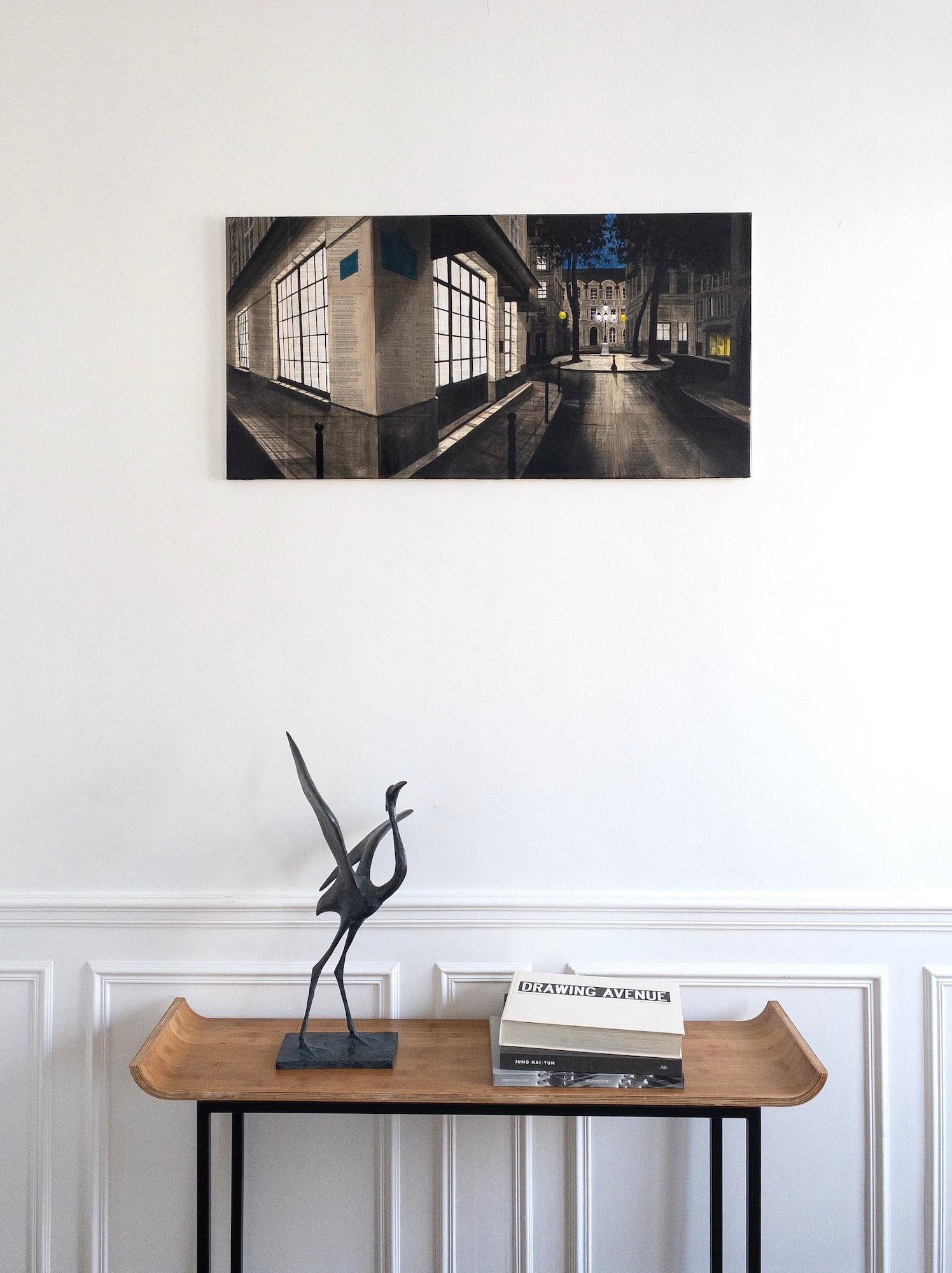 Furstemberg 1 de Guillaume Chansarel, peinture de paysage urbain, paysage urbain de Paris - Painting de Guillaume Chansarel (Guiyome)