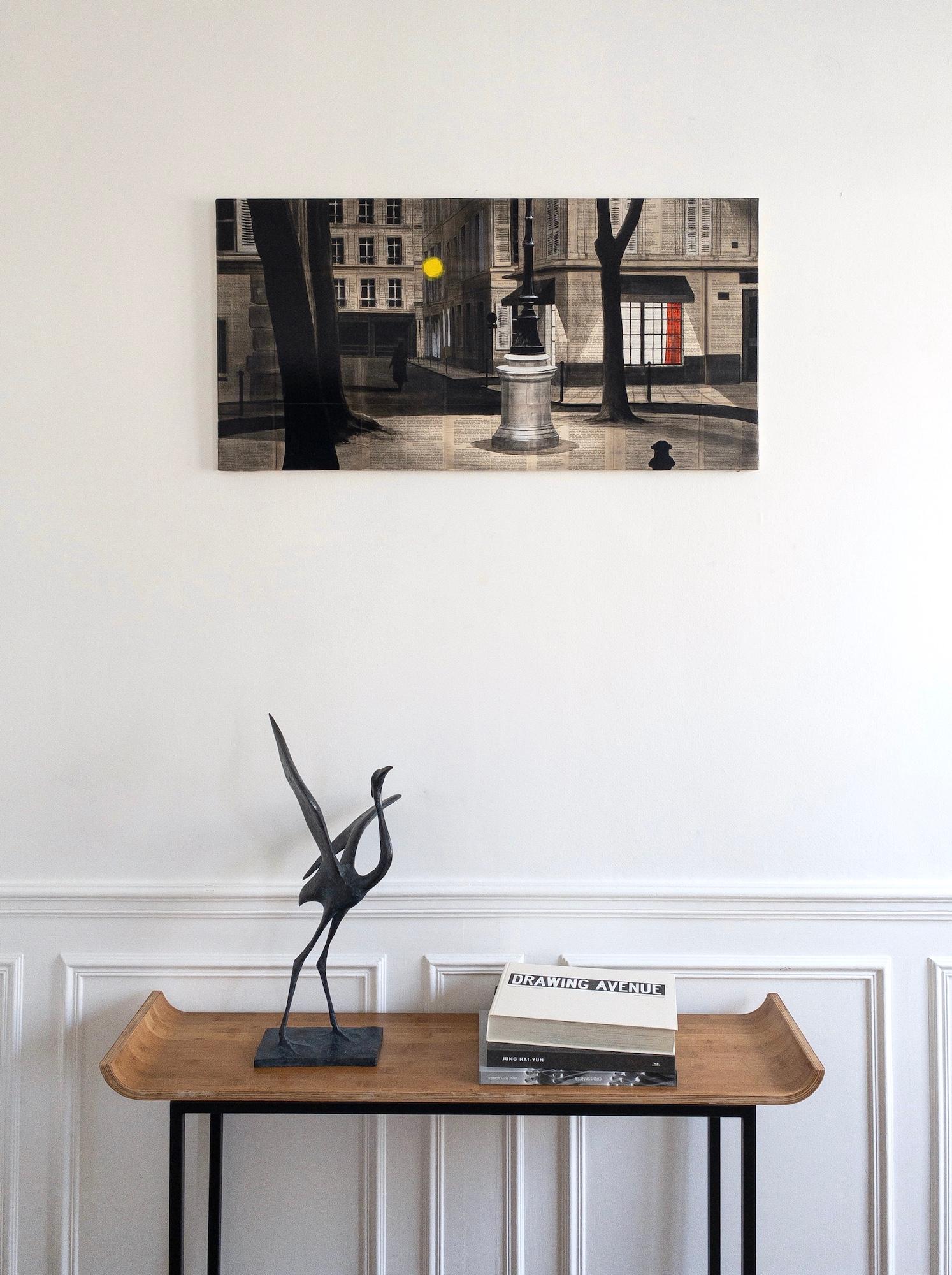 Furstemberg 2 de Guillaume Chansarel, peinture de paysage urbain, paysage urbain de Paris - Painting de Guillaume Chansarel (Guiyome)