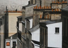 Ghost 3 by Guillaume Chansarel - Urban landscape painting, Paris, buildings