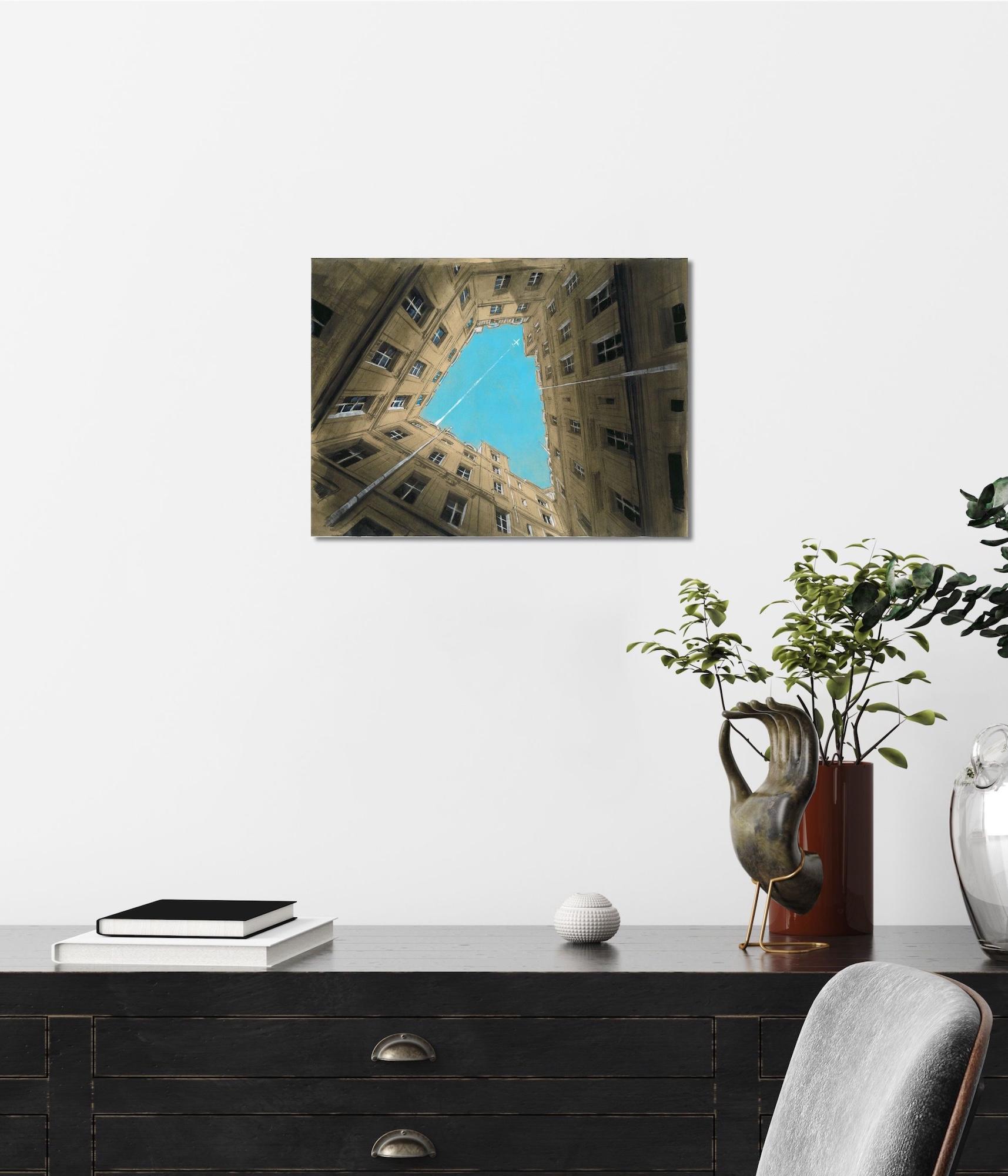 Hublot – Paris 4th arrondissement by Guillaume Chansarel - Landscape painting – Art von Guillaume Chansarel (Guiyome)