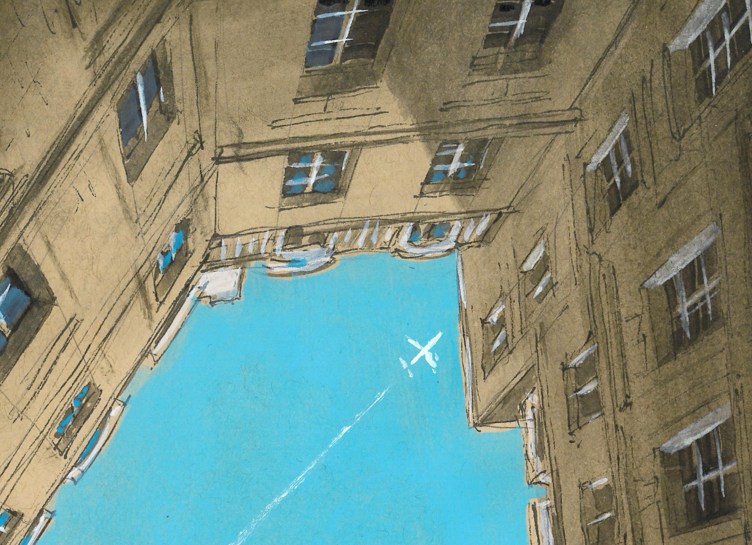 Hublot – Paris 4th arrondissement by Guillaume Chansarel - Landscape painting im Angebot 2