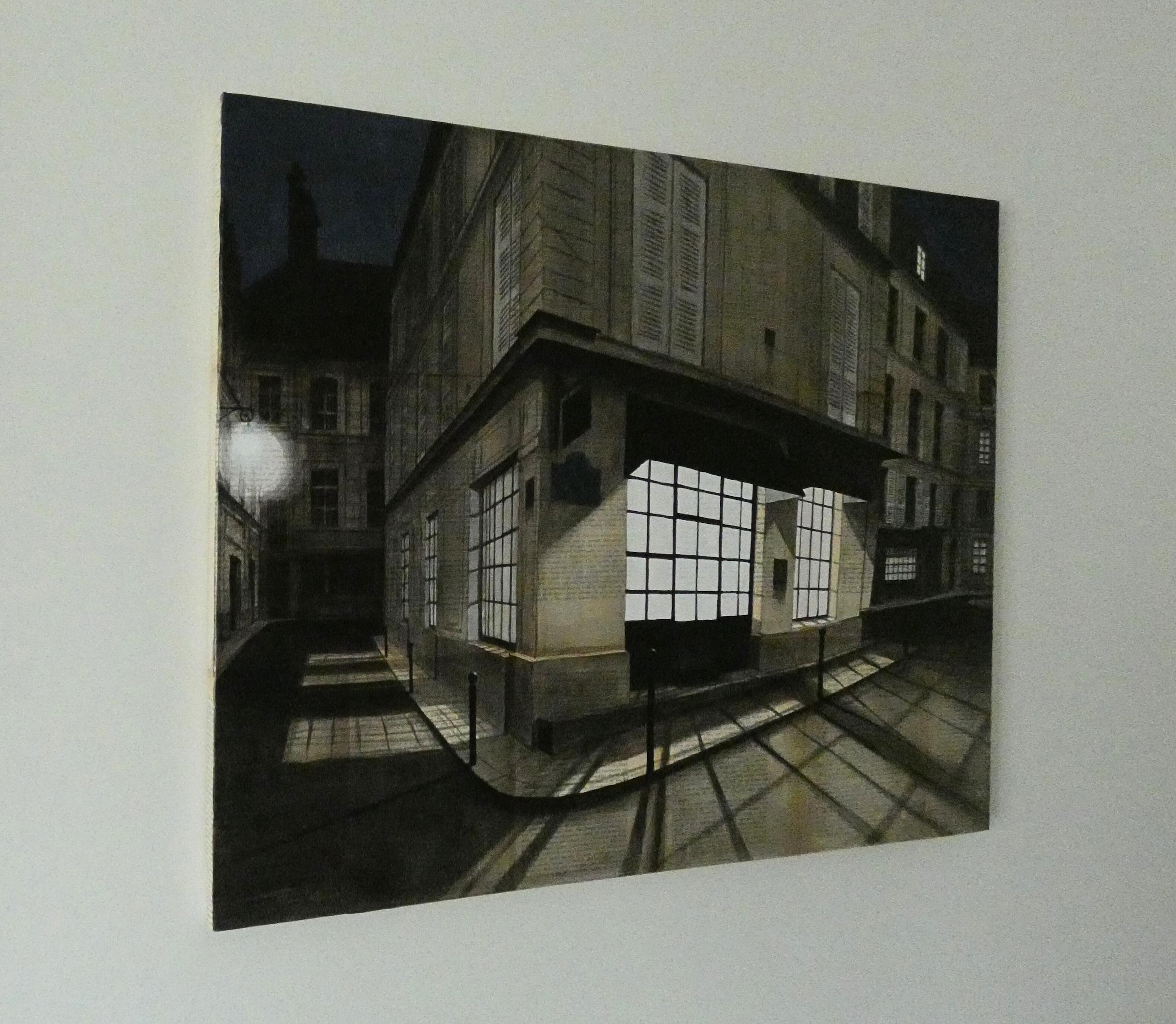 Jacques II ist ein einzigartiges Gemälde des französischen zeitgenössischen Künstlers Guillaume Chansarel. Das Gemälde wurde mit Tusche und Acryl auf alten Buchseiten auf Leinwand gemalt und hat die Maße 65 × 81 cm (25,6 × 31,9 in).
Das Kunstwerk