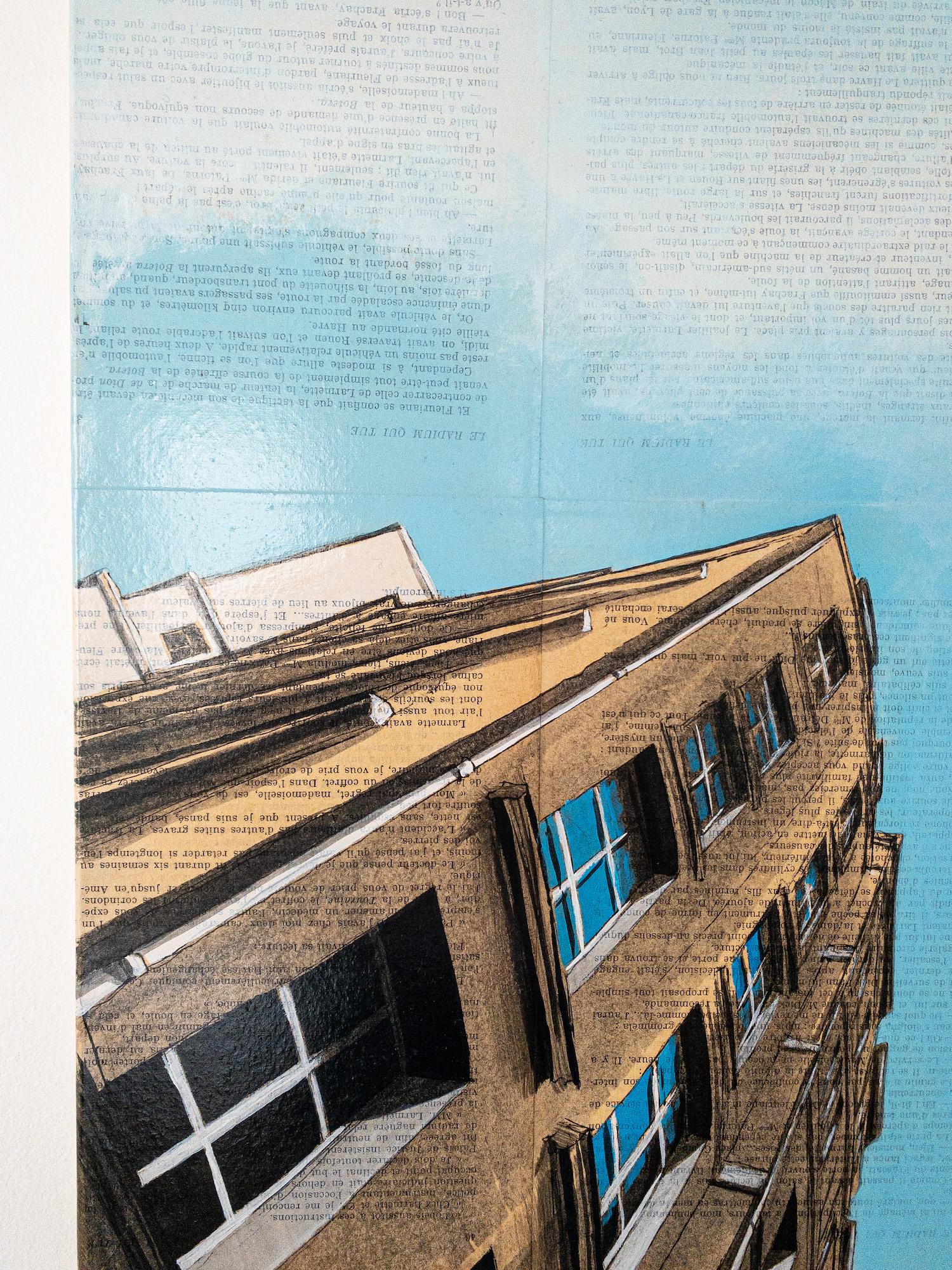 Near la Samaritaine de Guillaume Chansarel, peinture de paysage urbain, Paris en vente 6