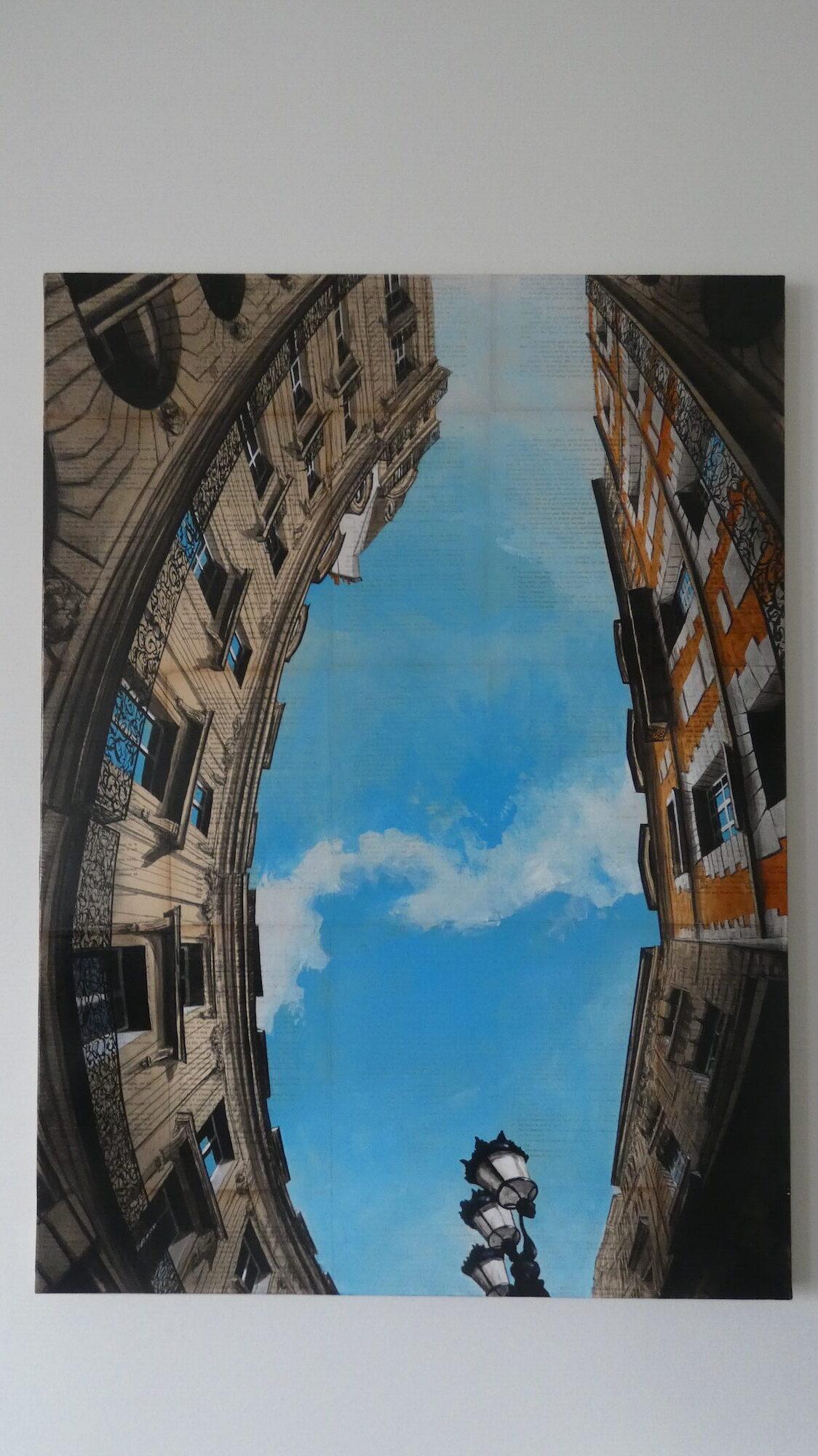 In der Nähe des Louvre-Dauphine von Guillaume Chansarel - Städtische Landschaftsmalerei, Paris – Painting von Guillaume Chansarel (Guiyome)