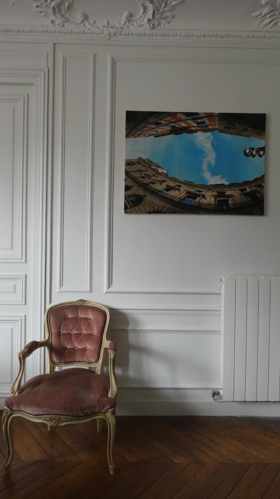 In der Nähe des Louvre-Dauphine von Guillaume Chansarel - Städtische Landschaftsmalerei, Paris (Zeitgenössisch), Painting, von Guillaume Chansarel (Guiyome)