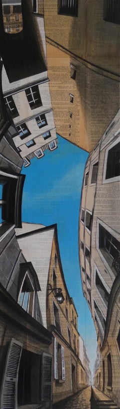 Near Saint Georges by Guillaume Chansarel - Urban landscape painting, Paris